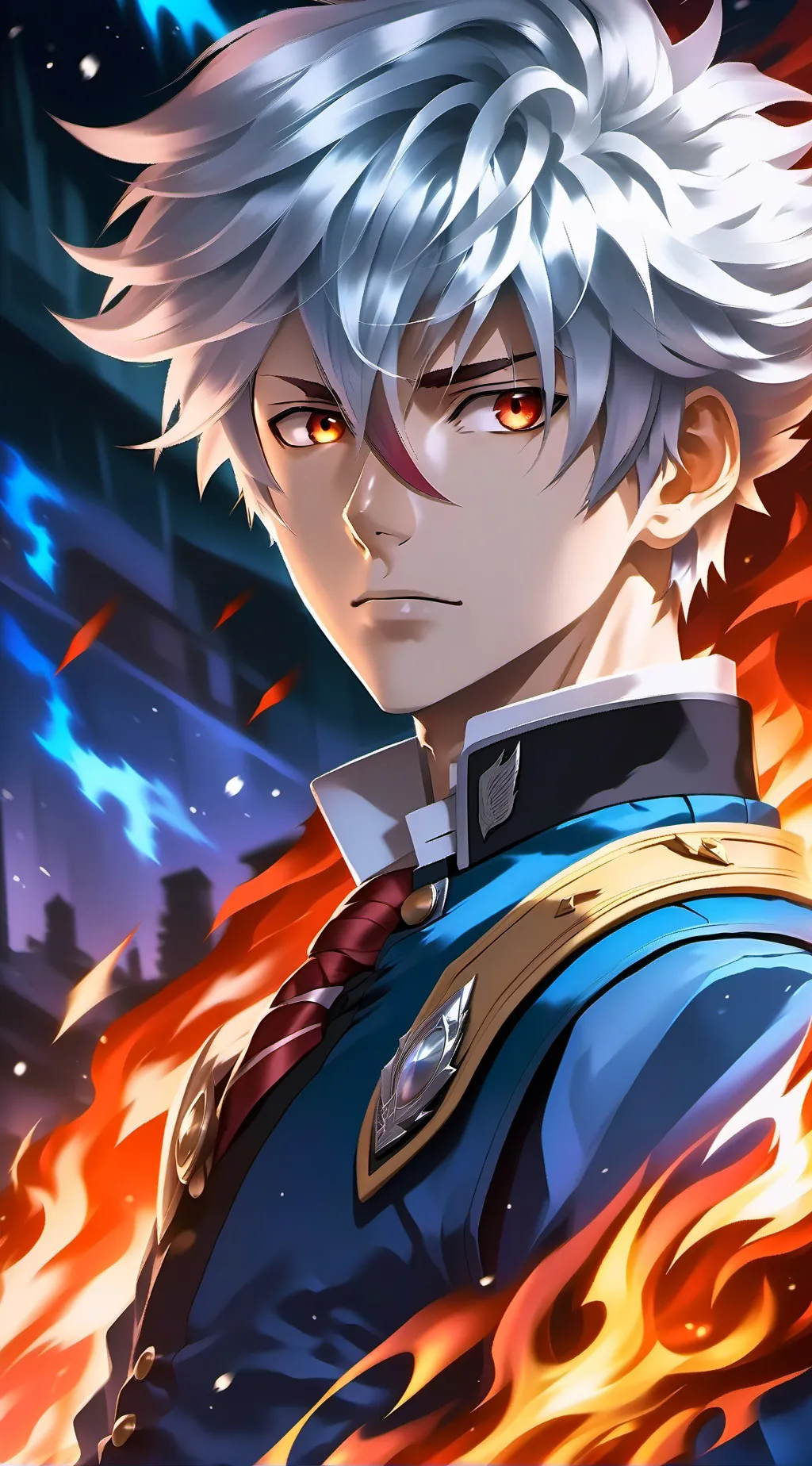 ai character: Shoto Todoroki background
