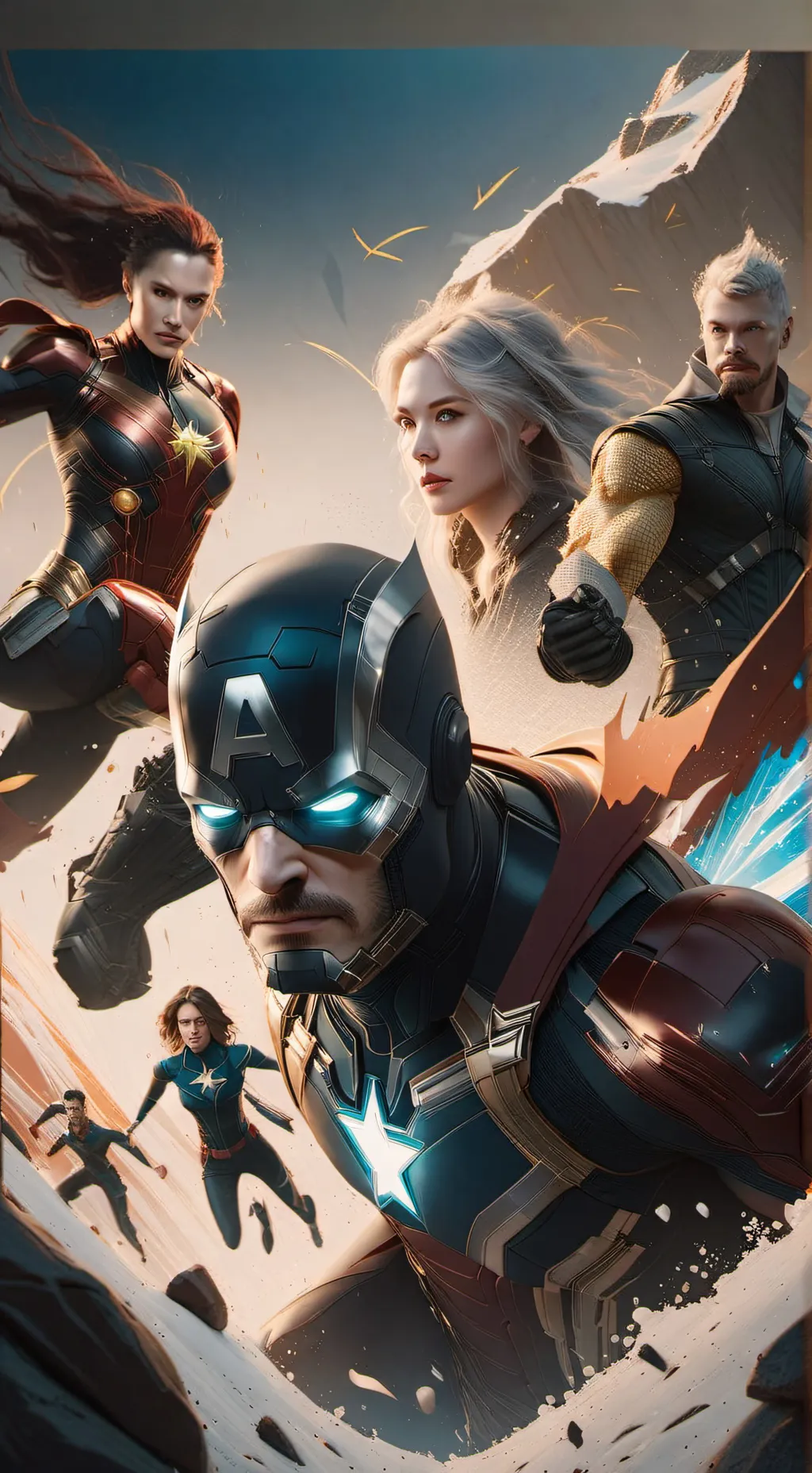 ai character: avengers  background