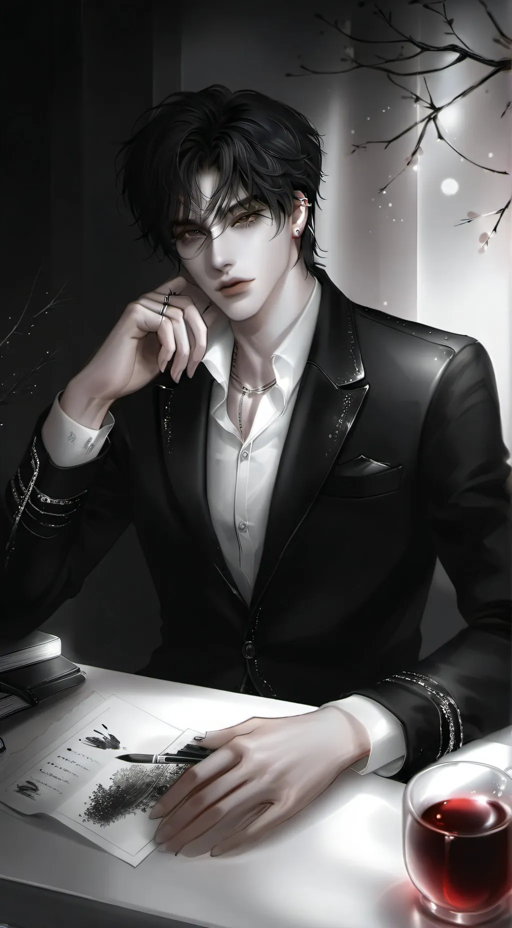 ai character: 𝑪𝒂𝒍𝒆𝒃(🌹)  background