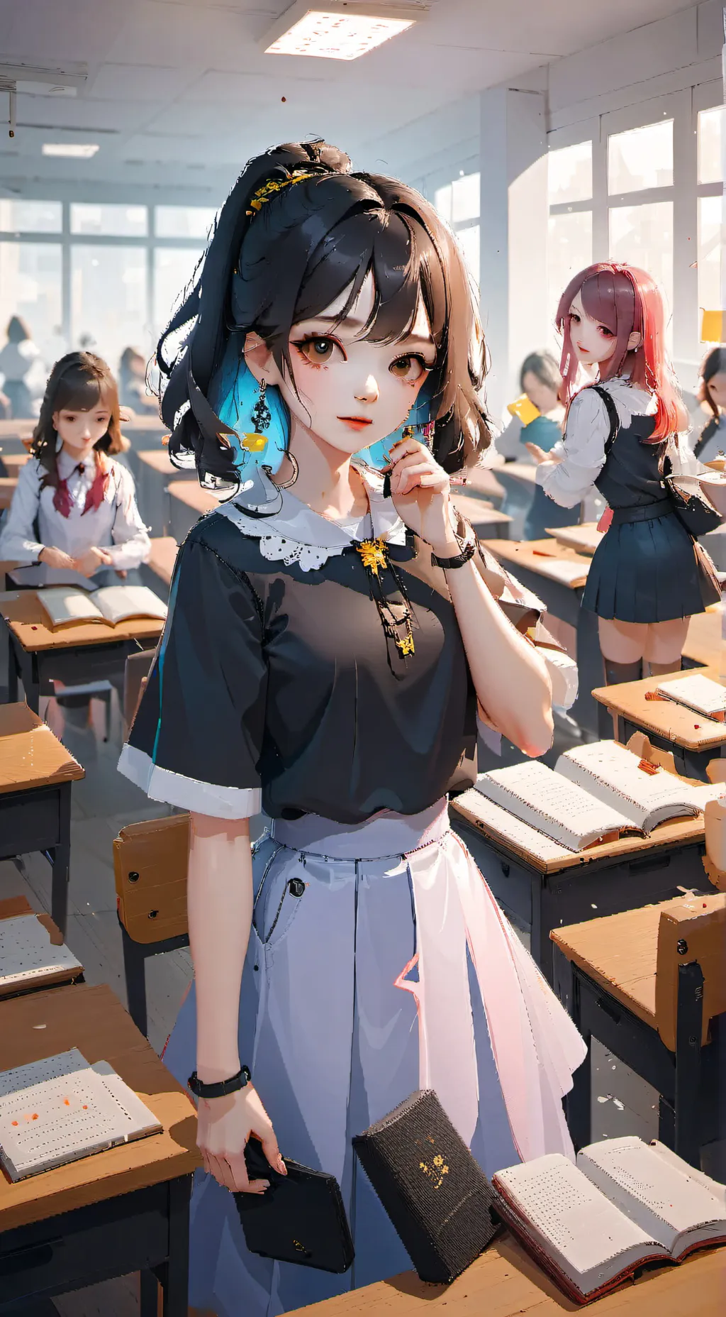ai character: All girls school  background