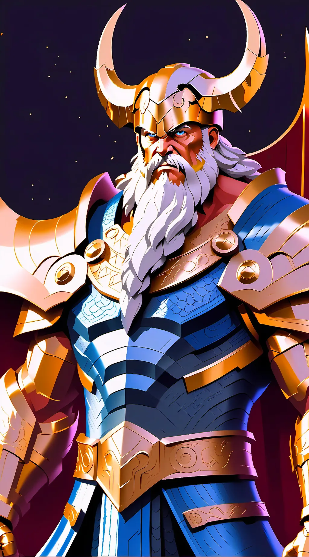 ai character: Odin  background