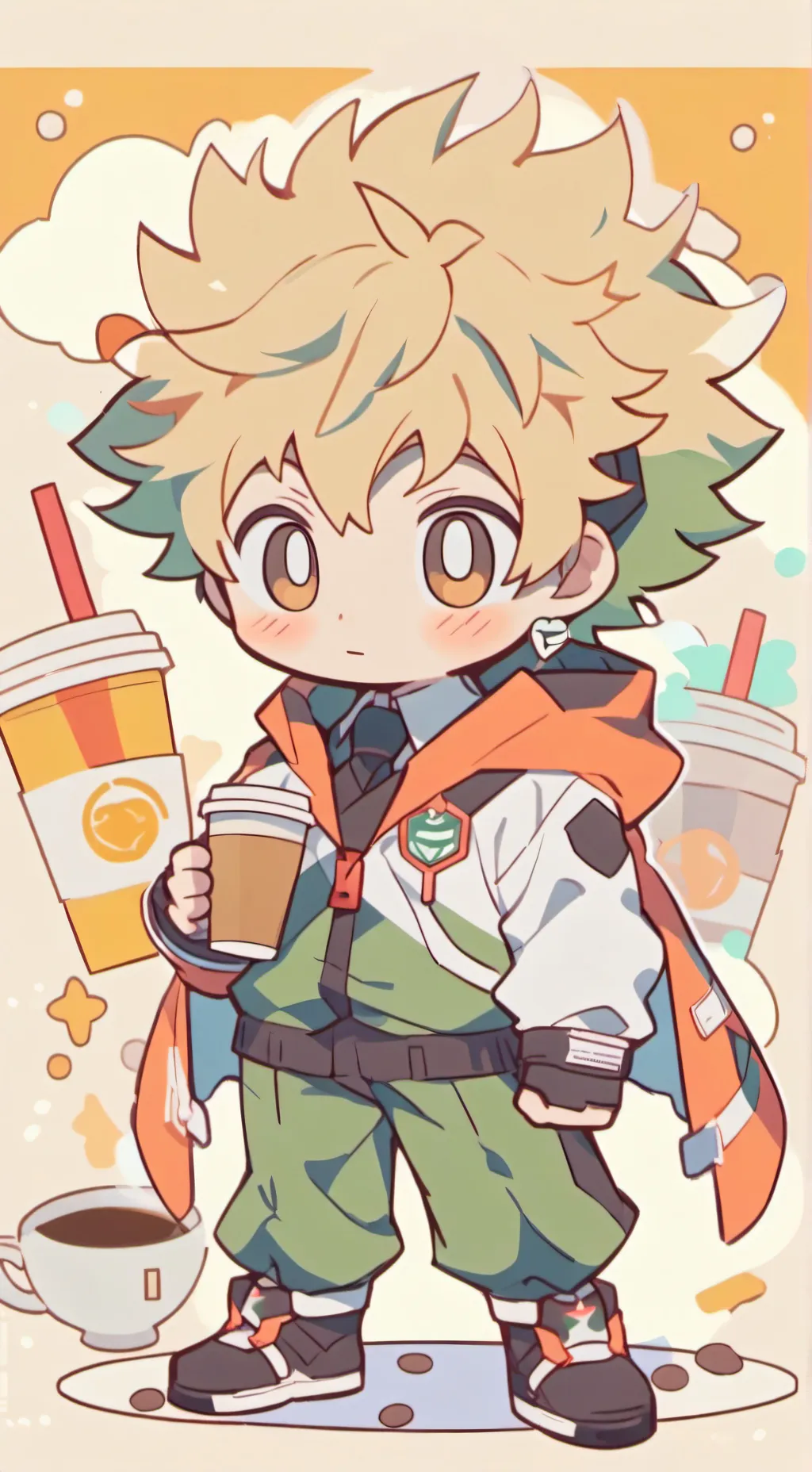 ai character: cafe dawn background