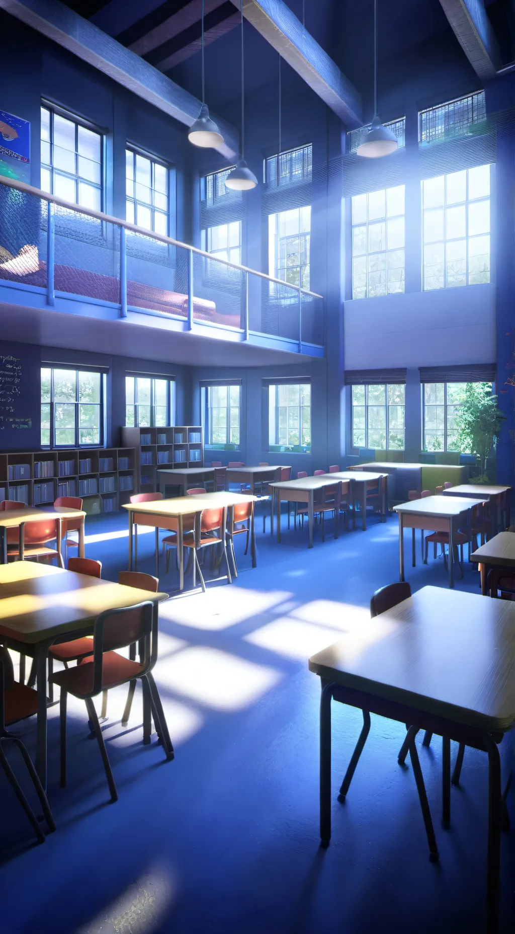 ai character: middleschool blues background