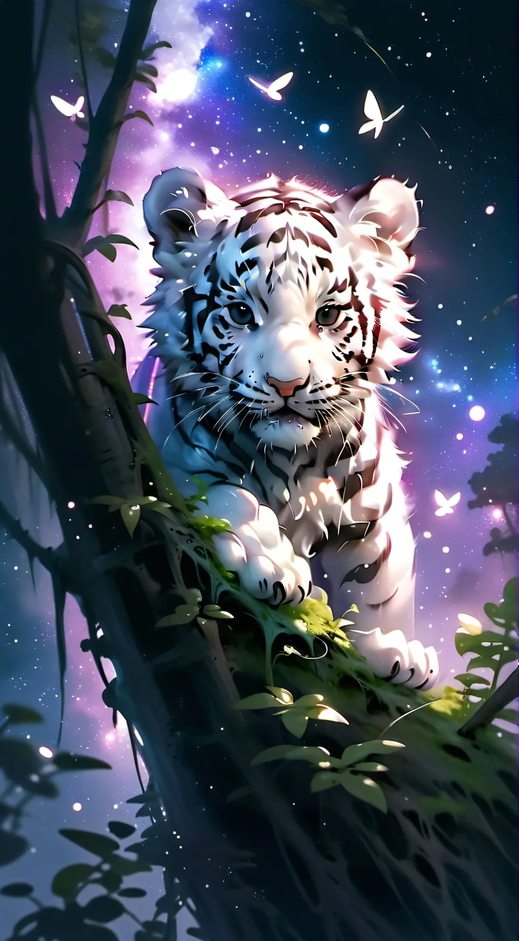 ai character: adopted by lions  background