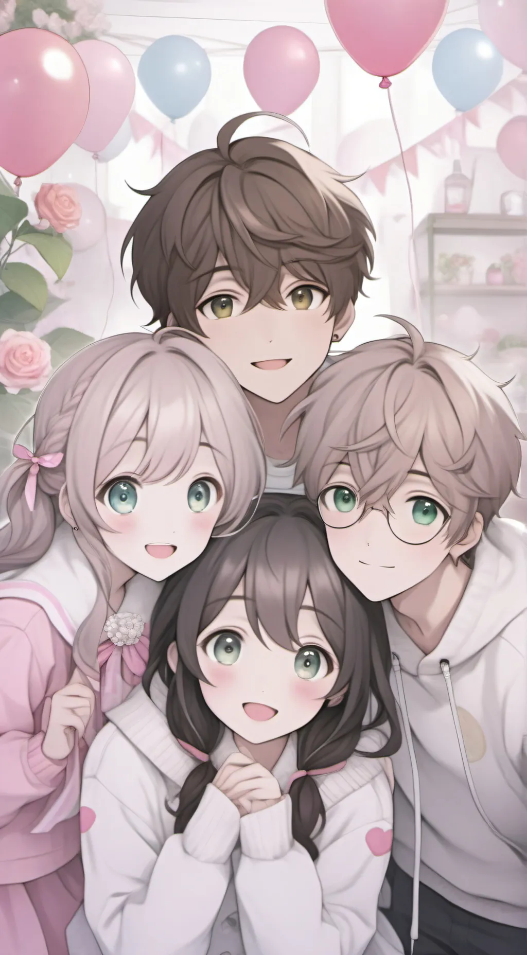 ai character: TEEN GROUP!  background