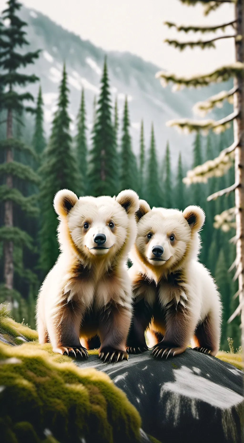 ai character: cute baby bears background