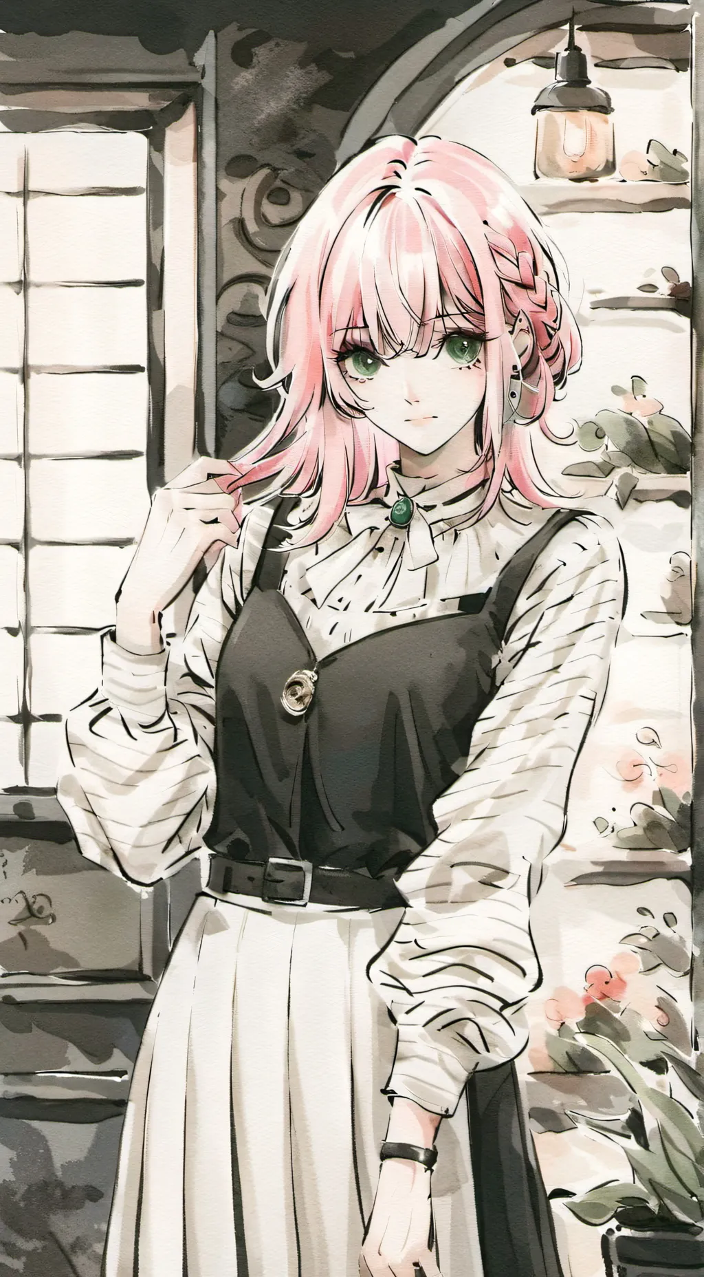 ai character: Rosmery/rose background