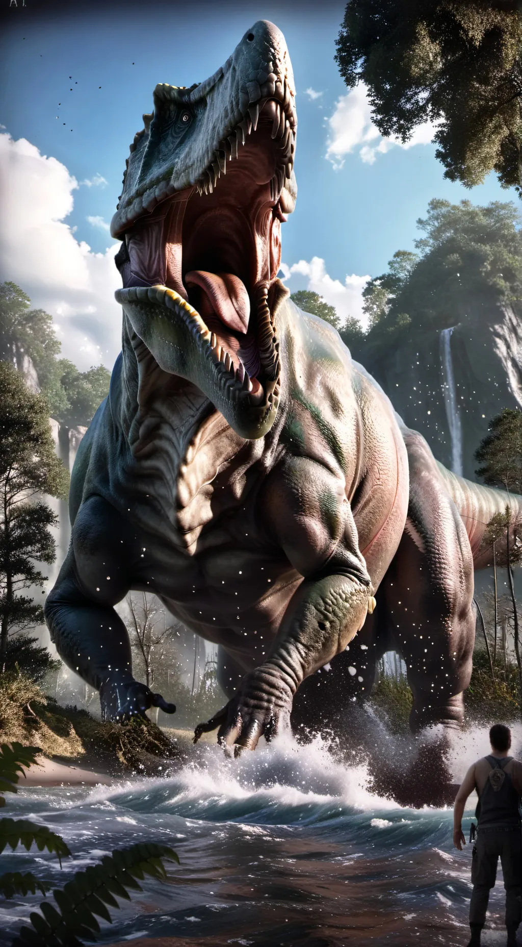 ai character: jurrassic world. background