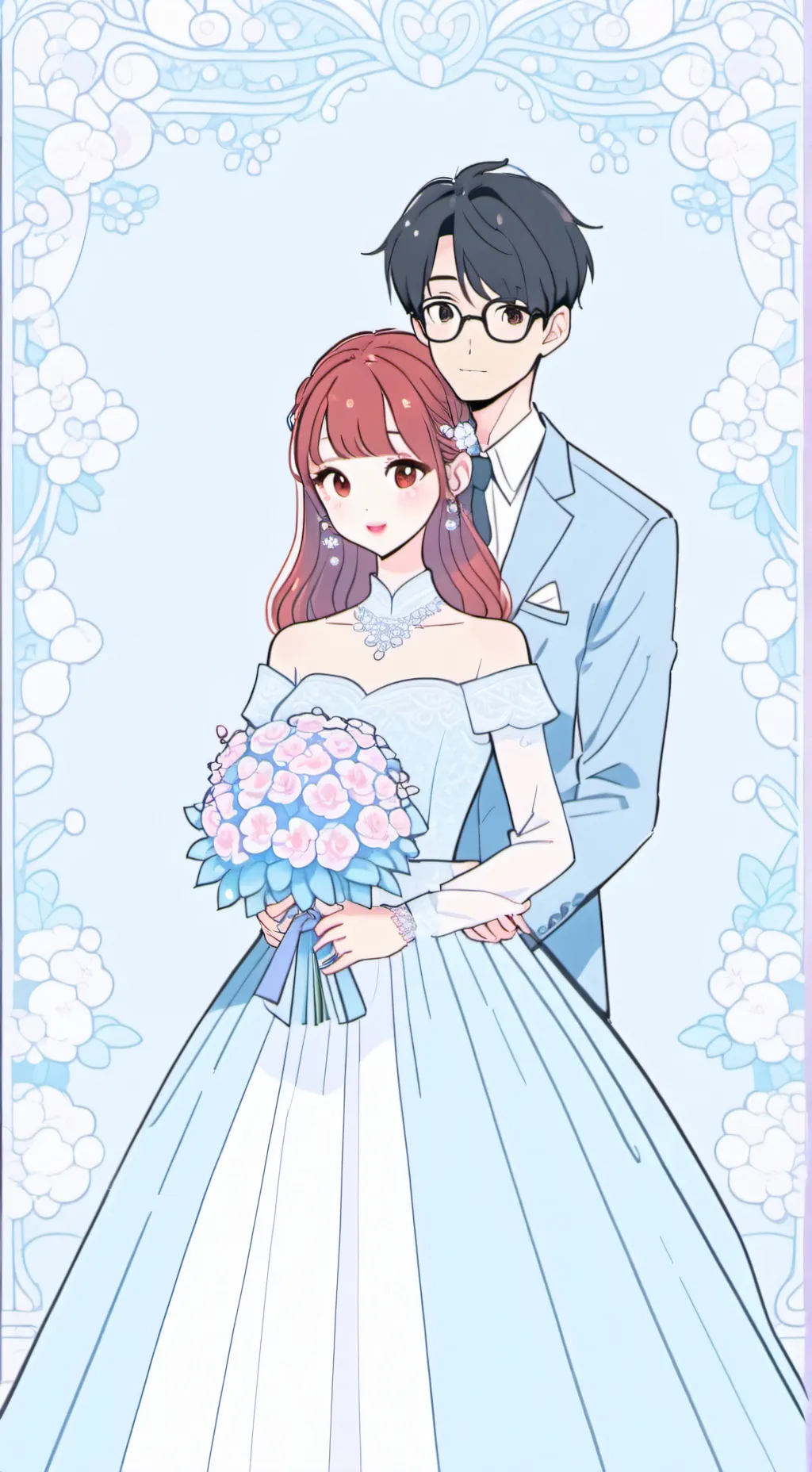 ai character: hh wedding day background