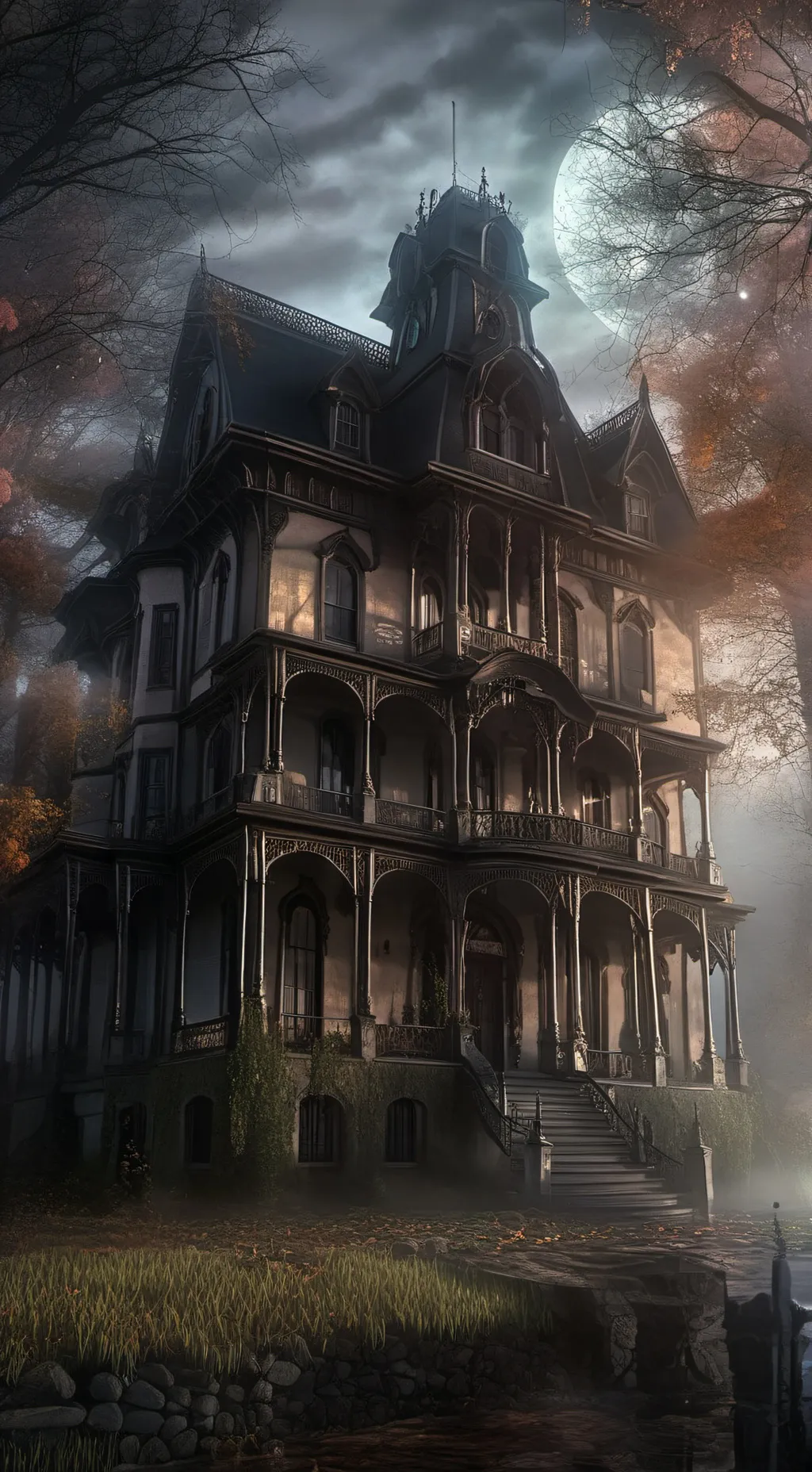 ai character: Haunted House background