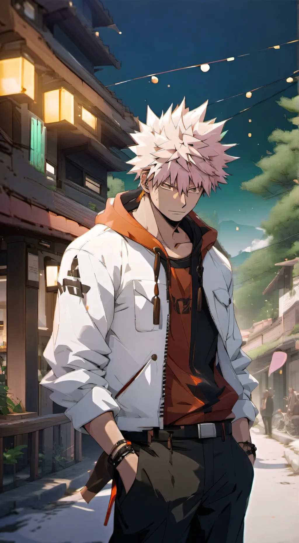 ai character: Katsuki Bakugou  background