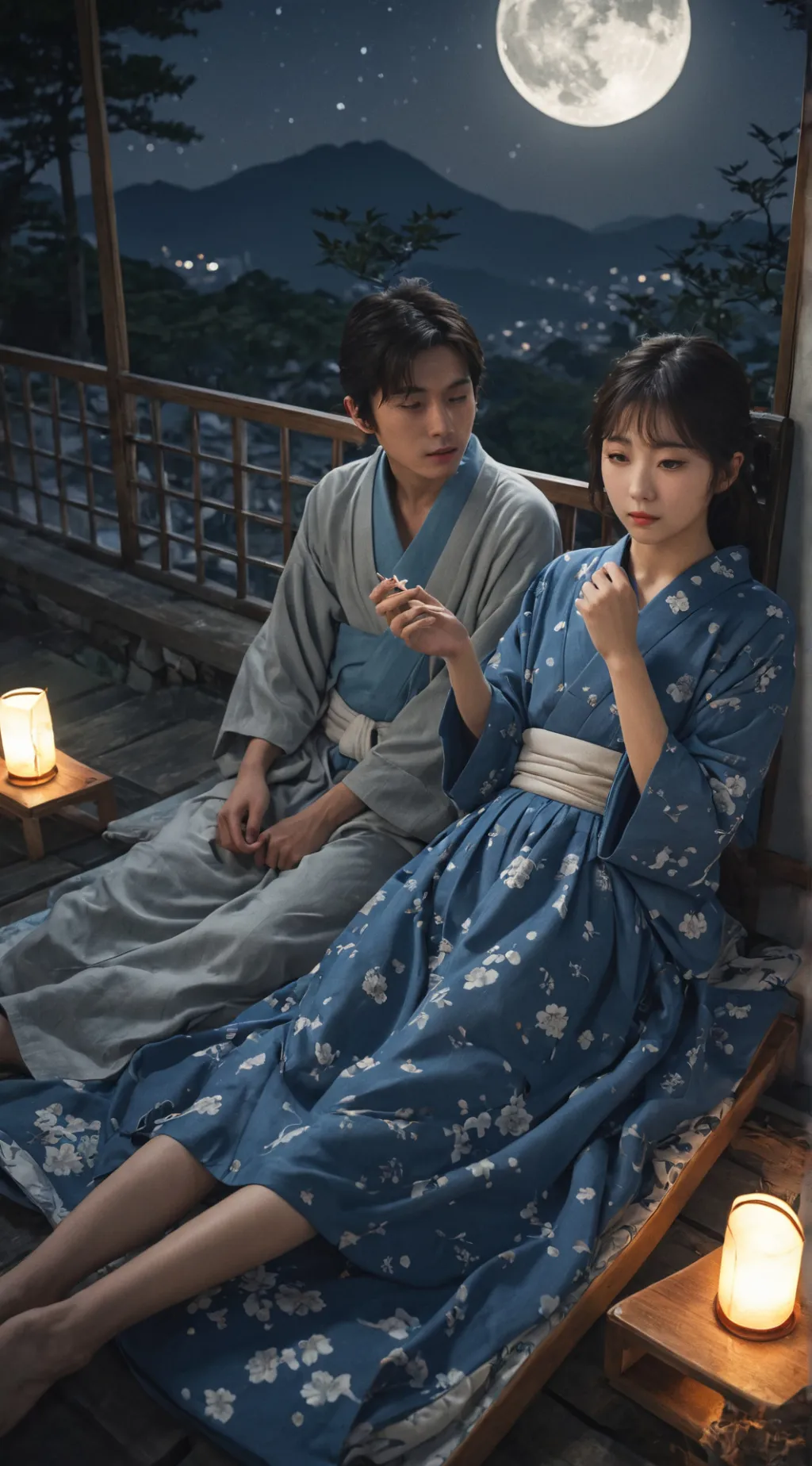 ai character: Japanese sleepover background