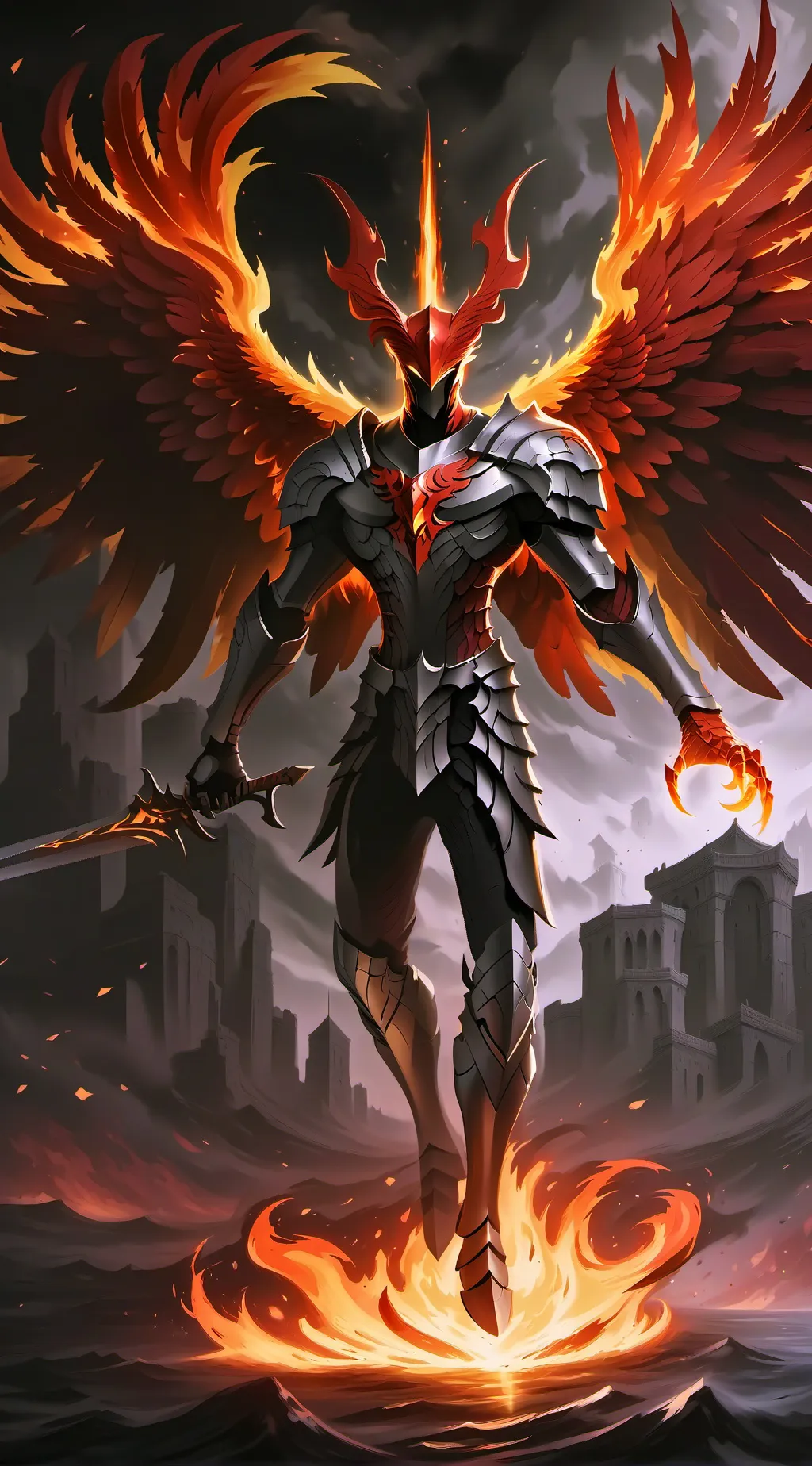 ai character: The Phoenix Knight background