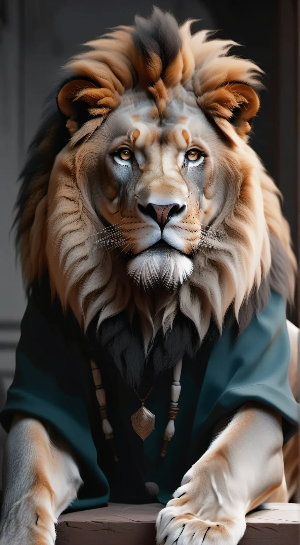 ai character: Lion background