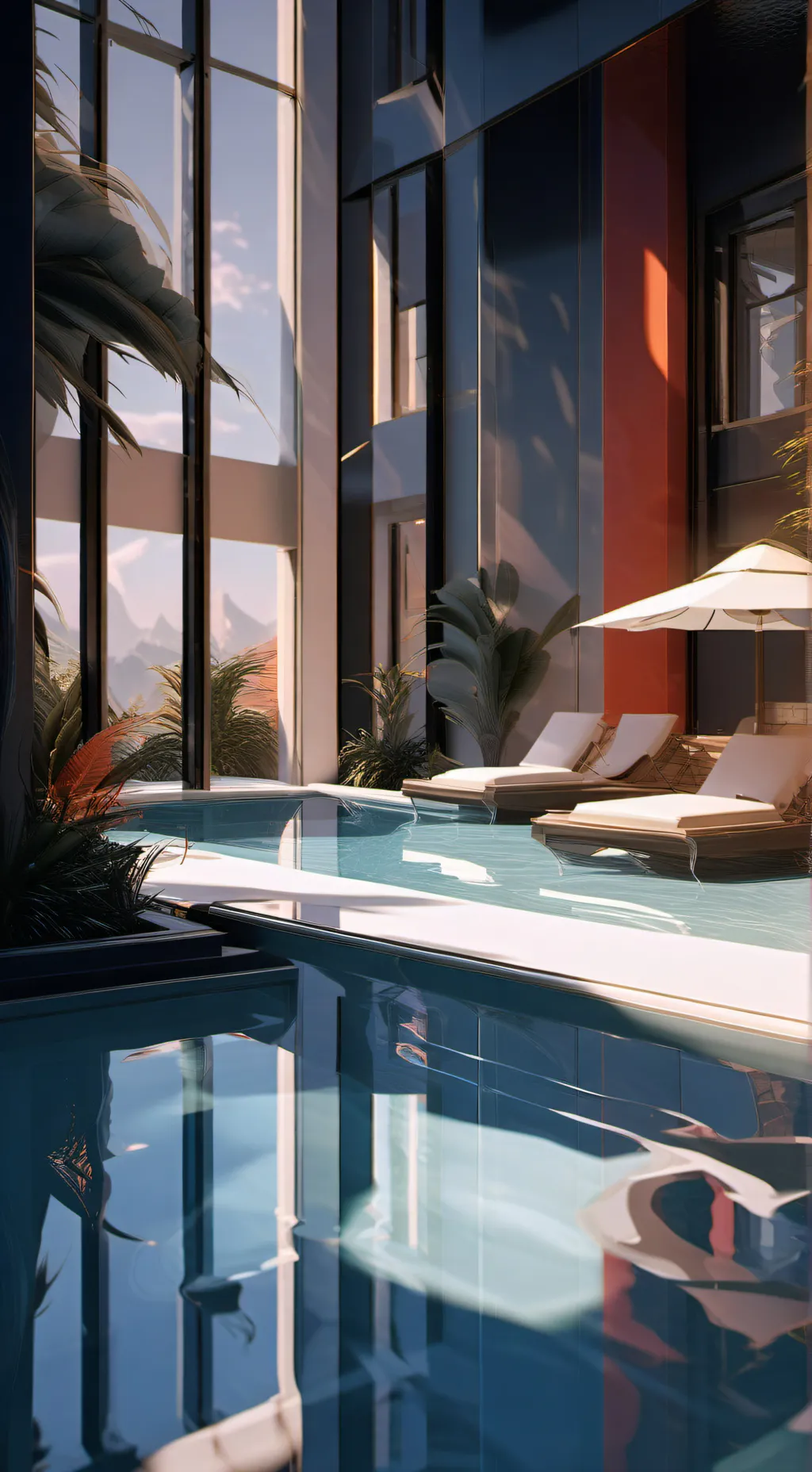 ai character: Mha swimming pool background