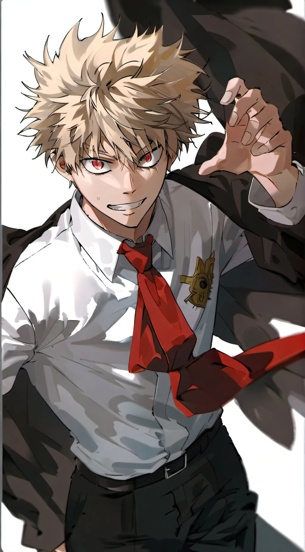 ai character: Mid school Bakugo background