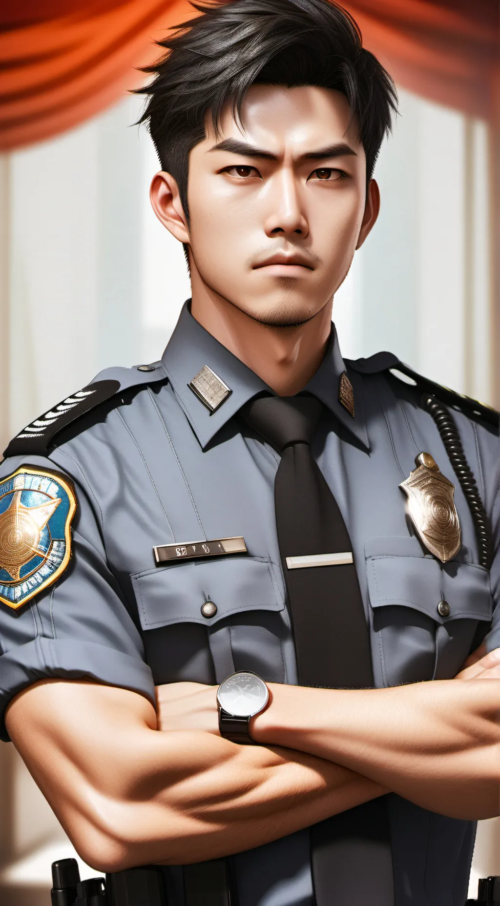 ai character: Stubborn Police Partner background