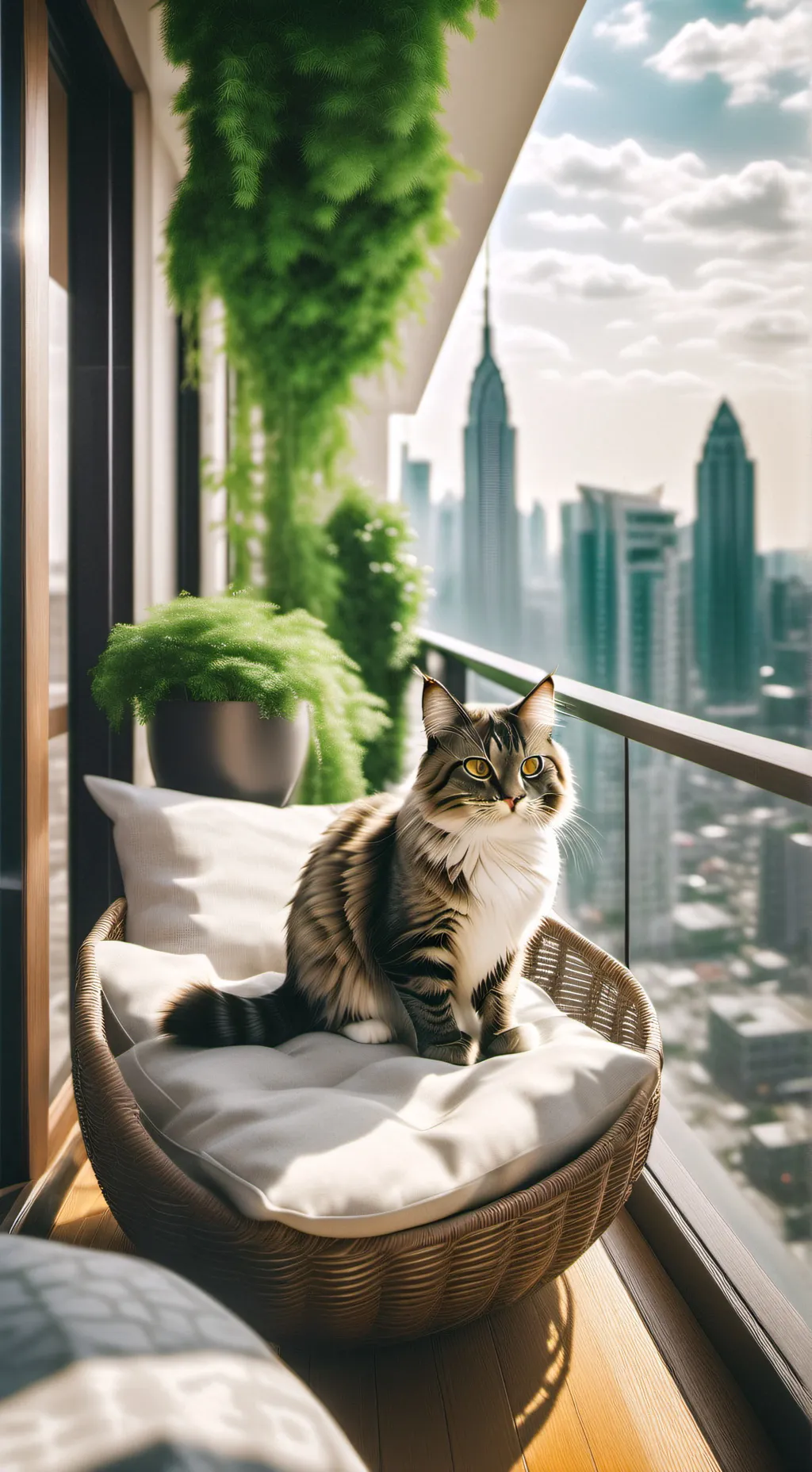 ai character: cat in lobby background