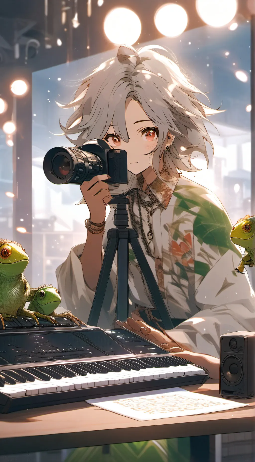 ai character: Pixel background