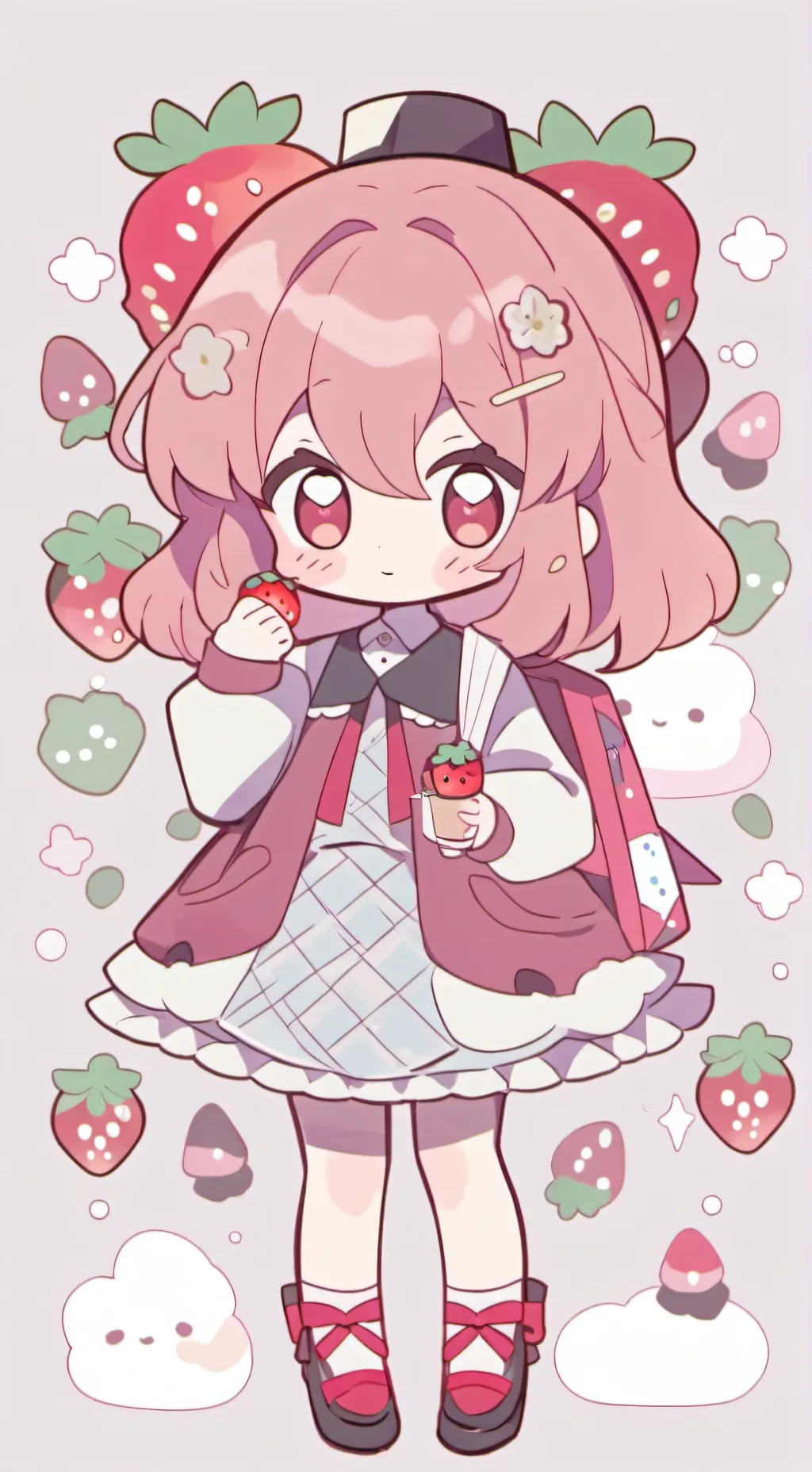 ai character: Strawberry 🍓  background