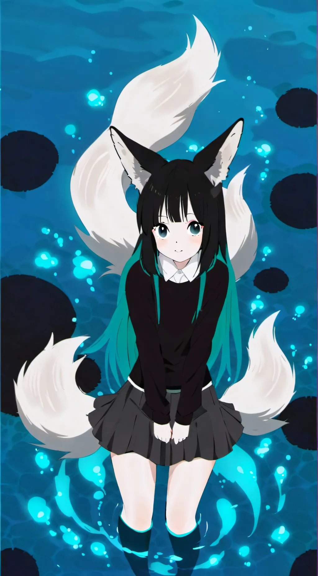 ai character: 🦊Tsunami🪼 background