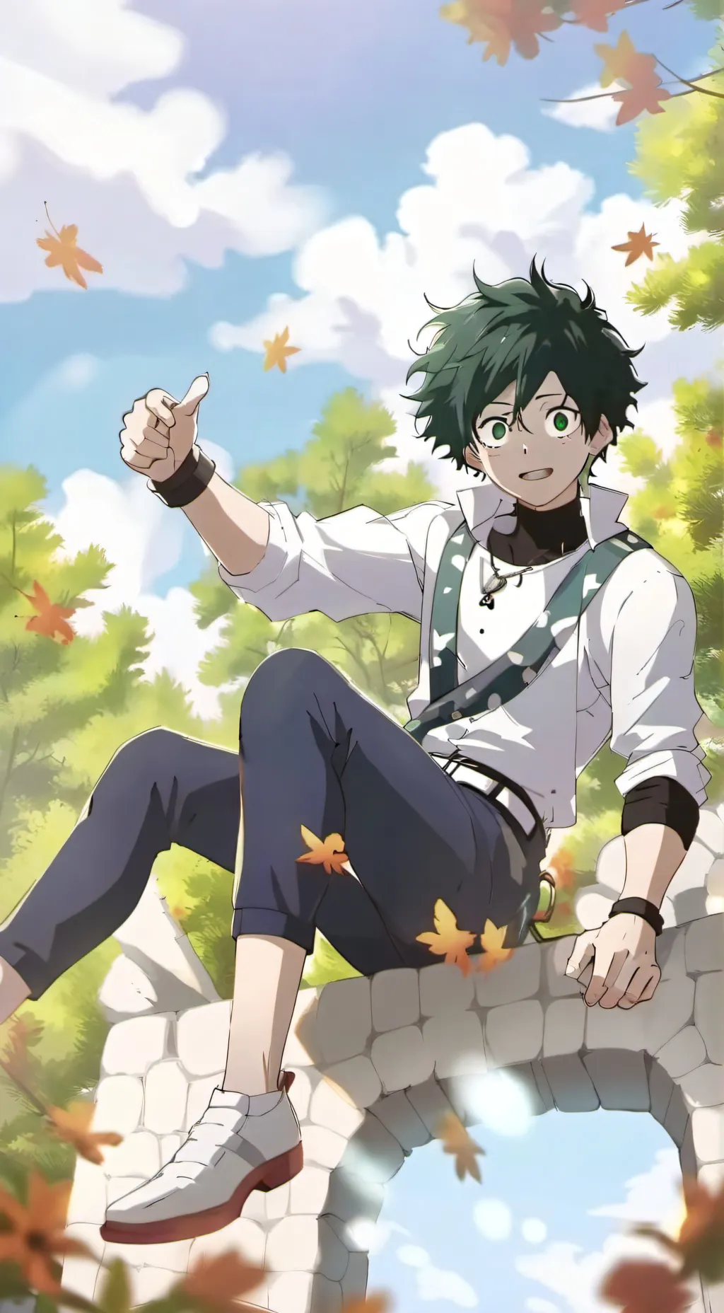 ai character: Mha road trip background