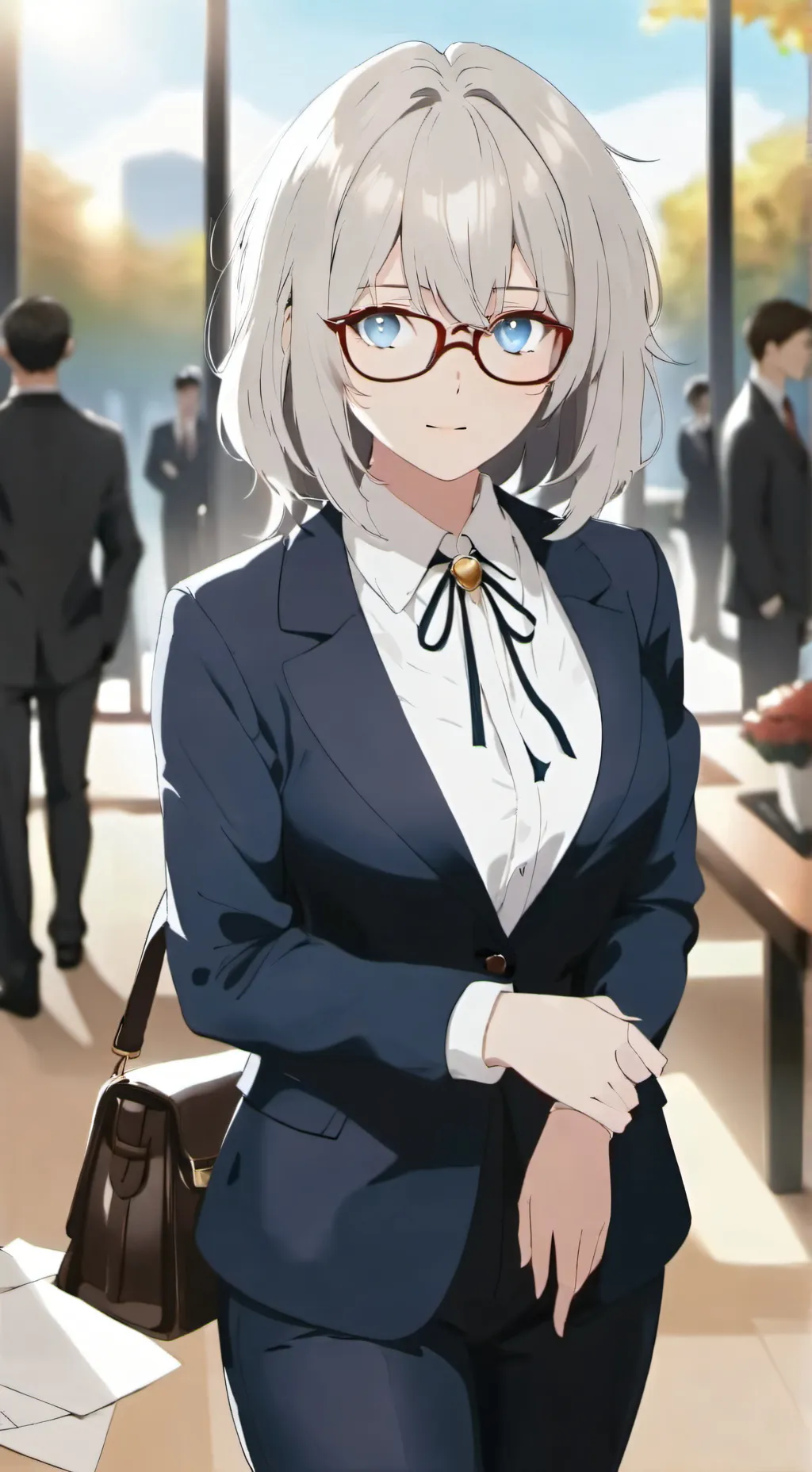 ai character: businesswoman background