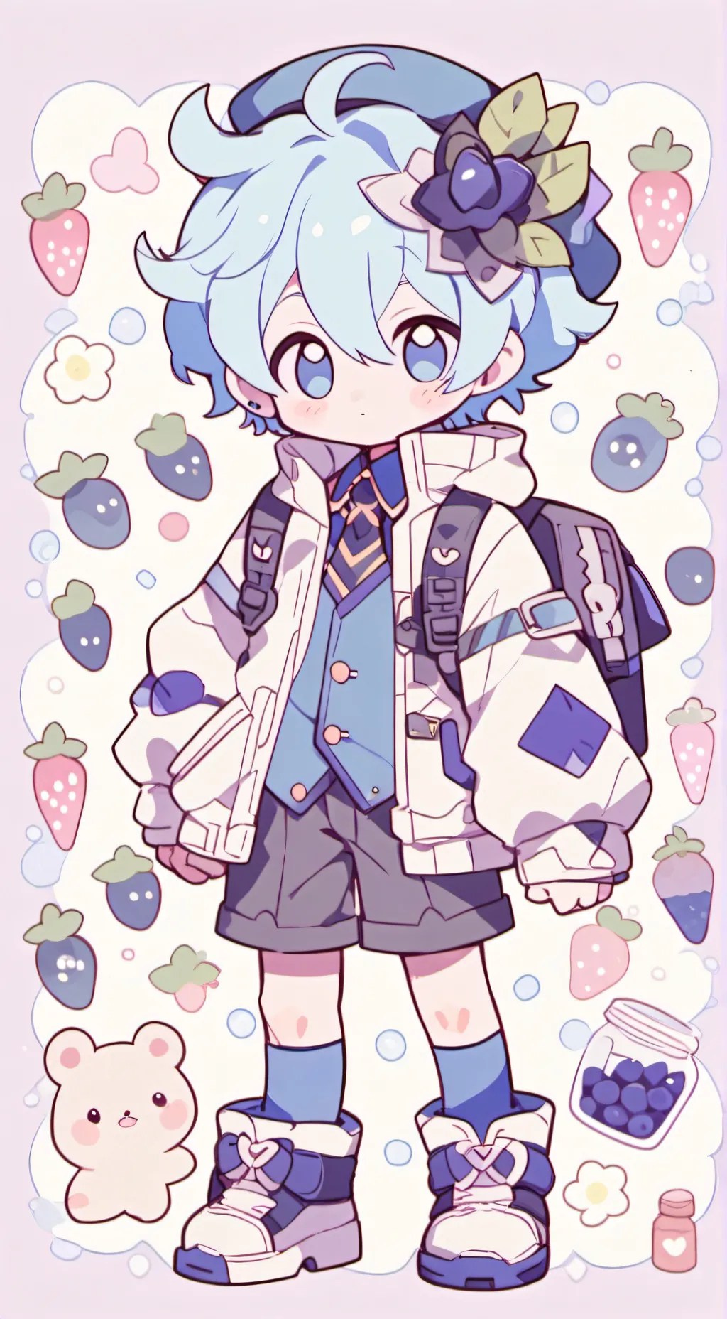 ai character: blueberry 🫐 background