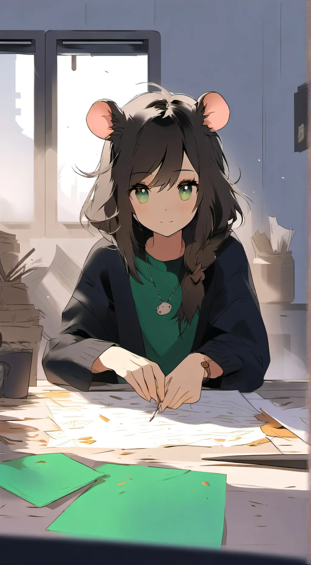 ai character: chin girl background