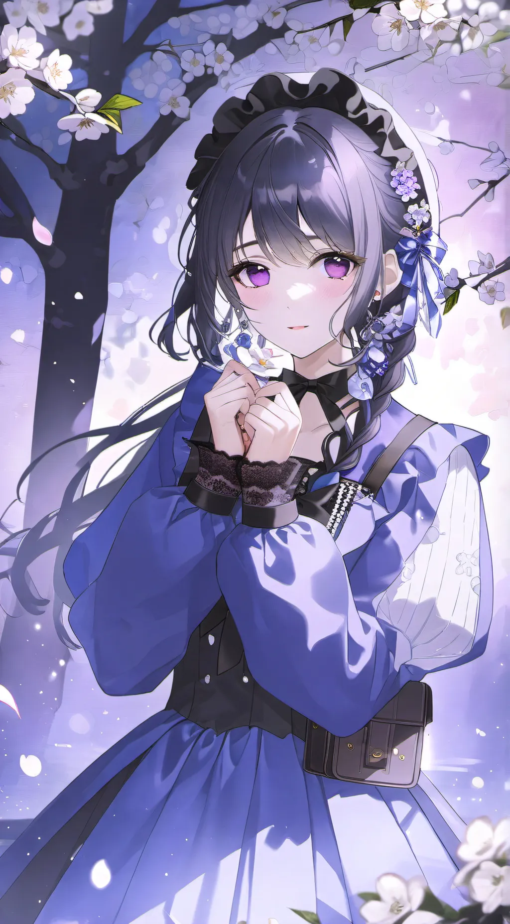 ai character: Cherry Blossoms background
