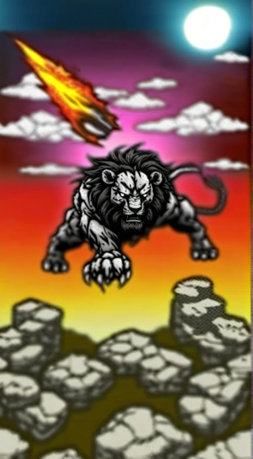 ai character: Manic Lion background