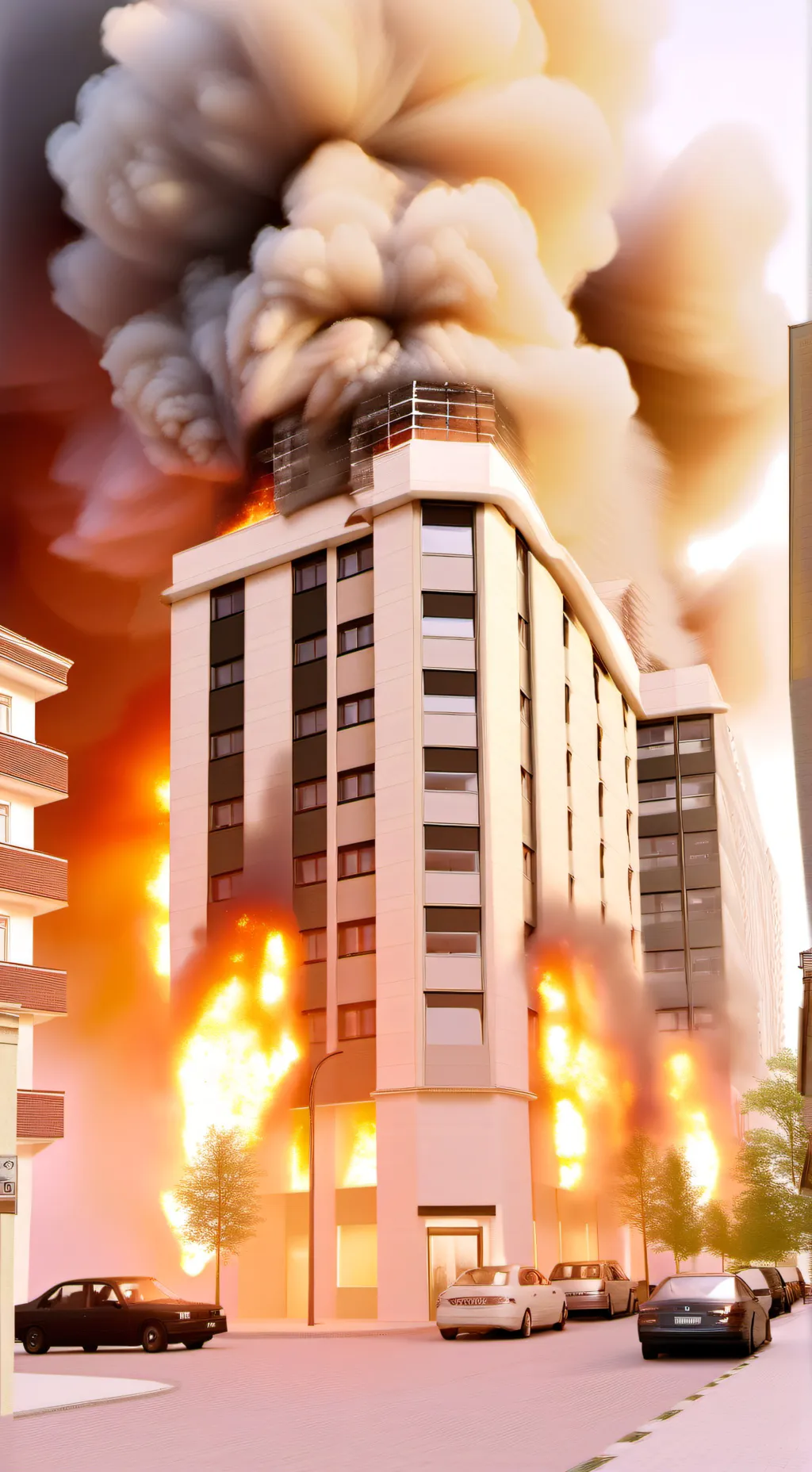 ai character: German Office Fire background