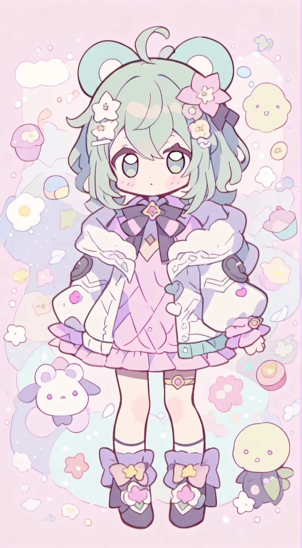 ai character: minty background