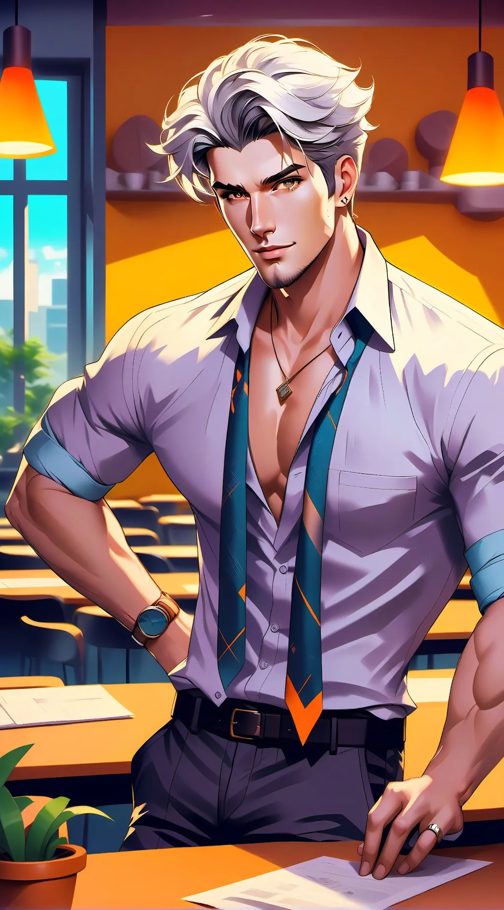 ai character: Jason Hannager  background