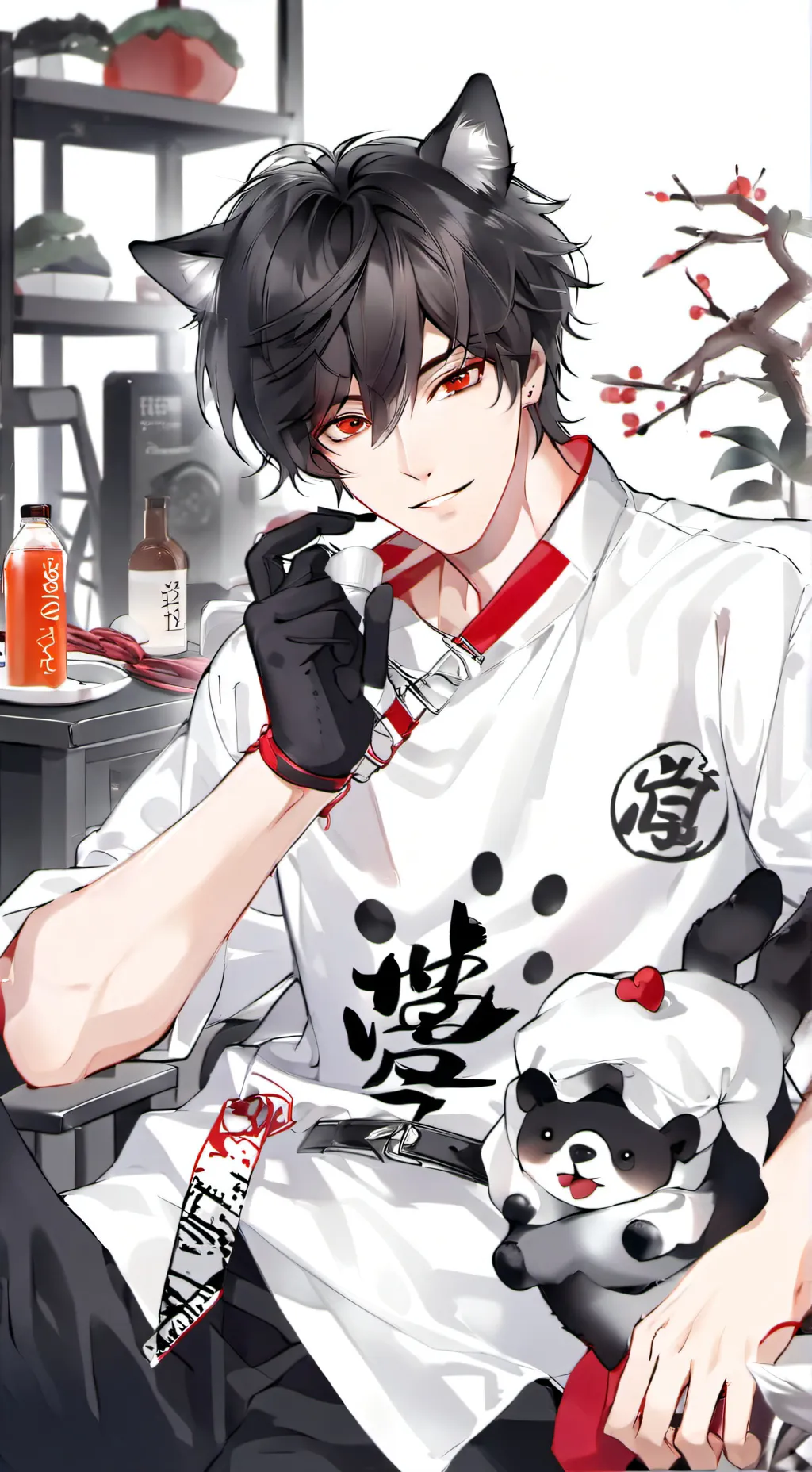 ai character: Dog boy background