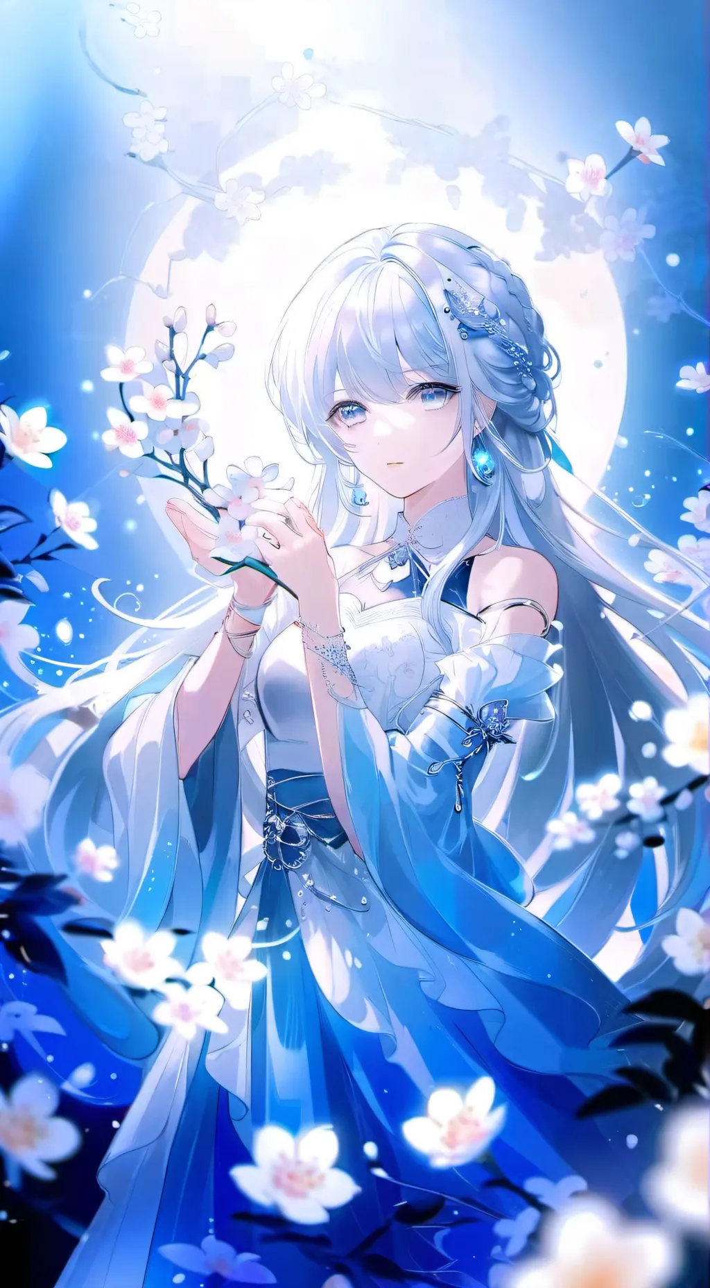 ai character: 古希腊月亮之神 background