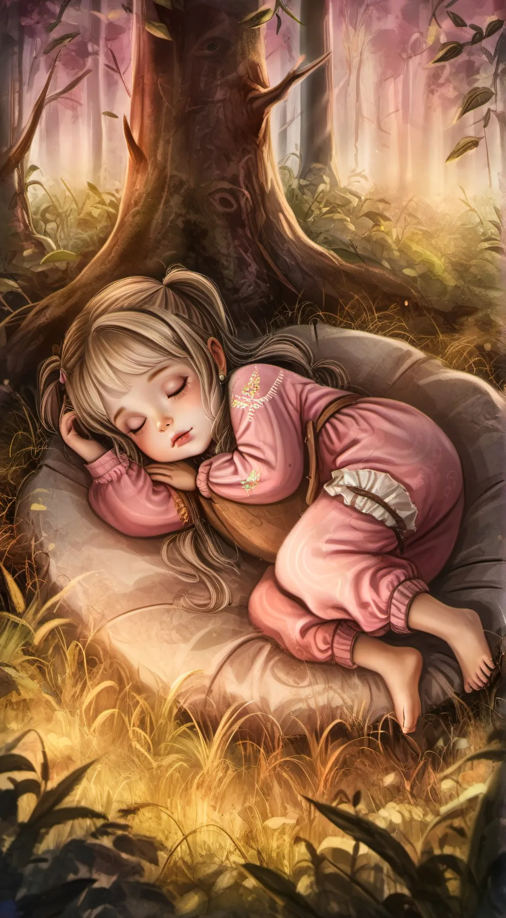 ai character: toddler girl  background
