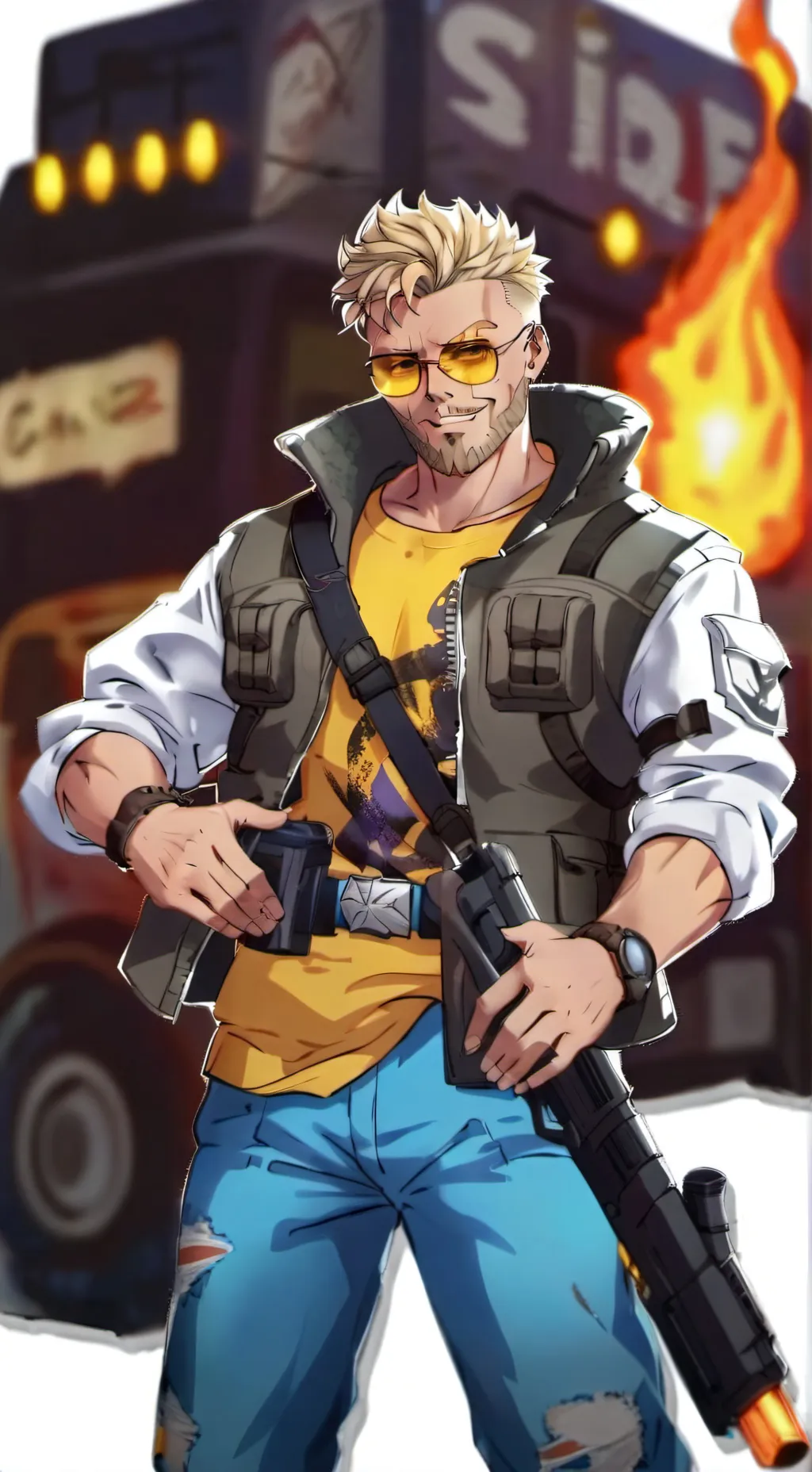 ai character: Guy Fieri  background