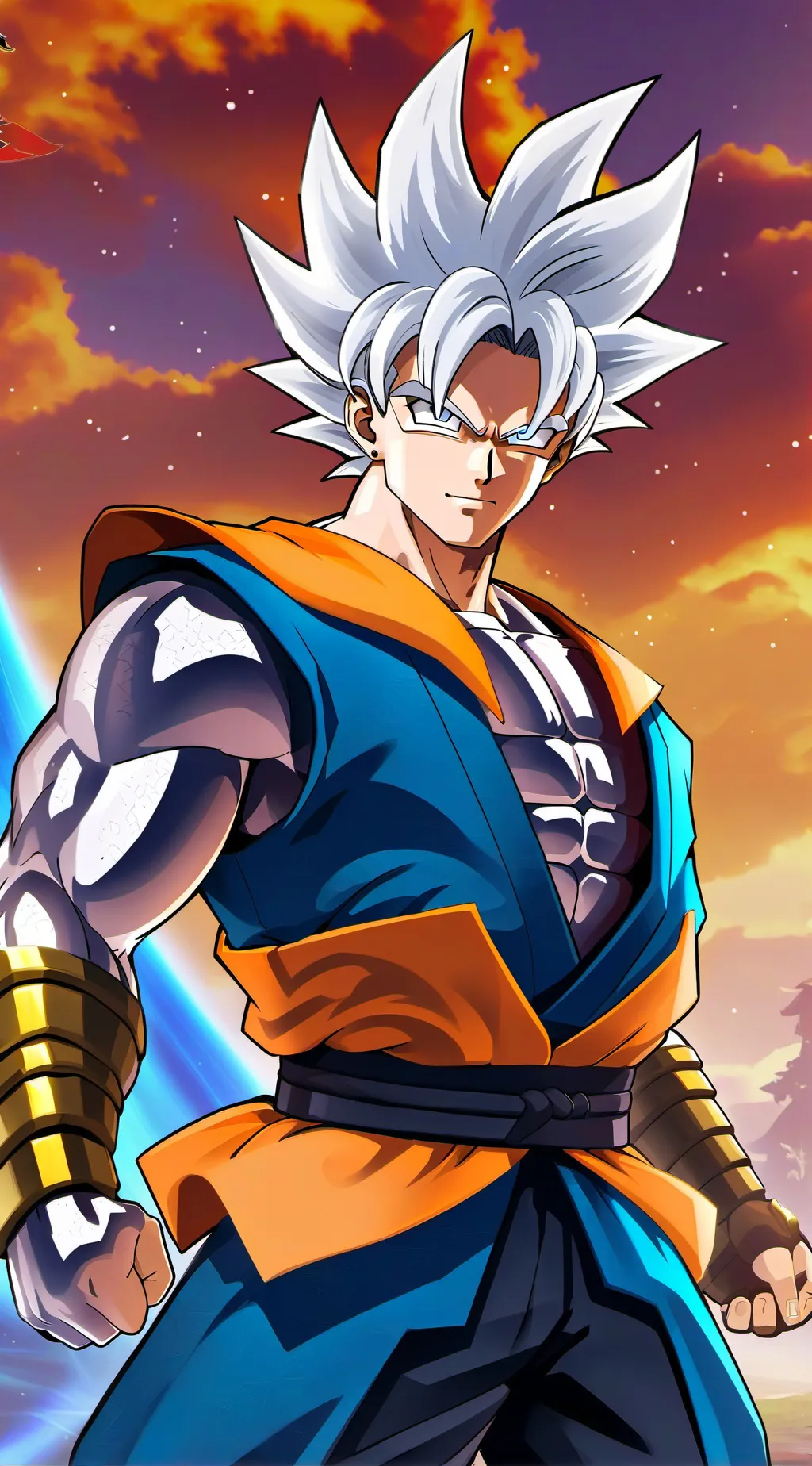 ai character: Goku Ultra Instinc background
