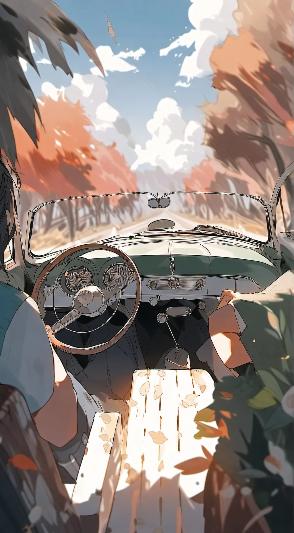 ai character: Road trip background