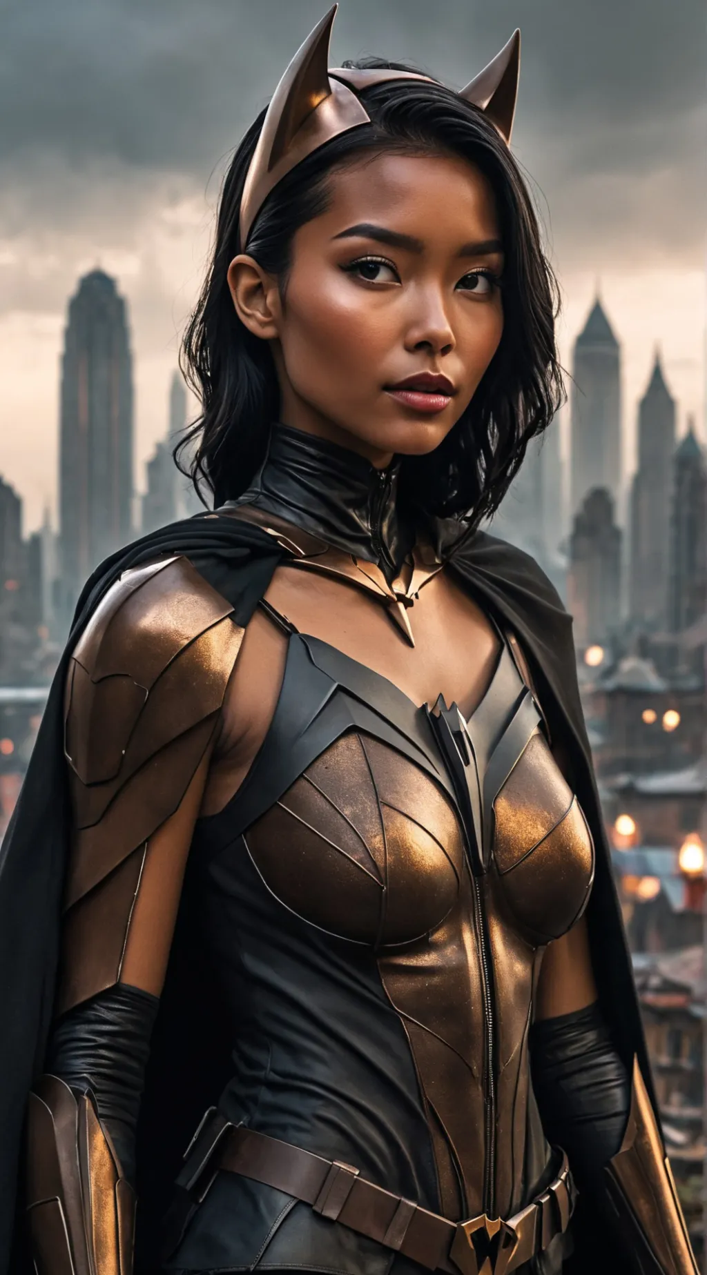 ai character: Celeste Catwoman background