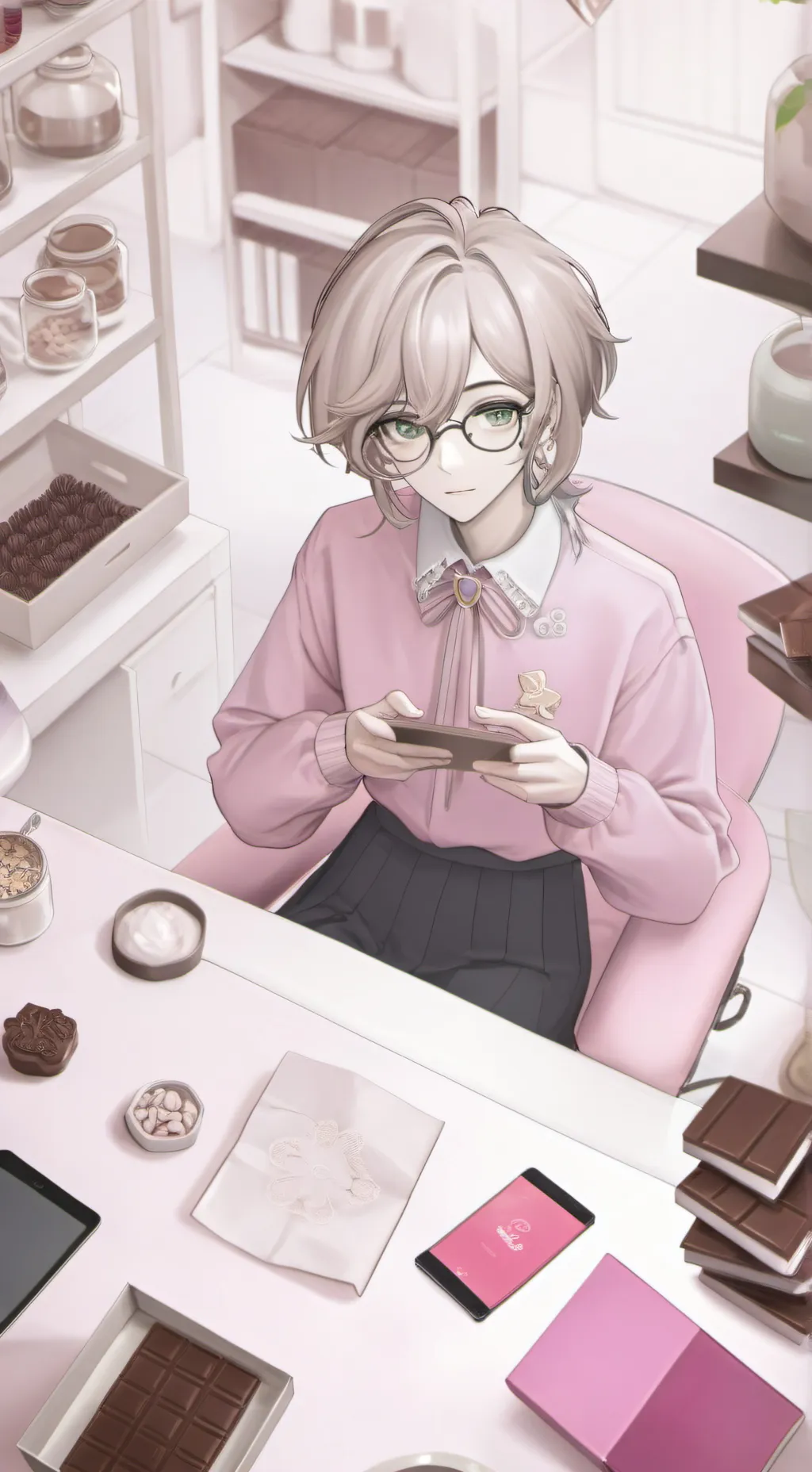 ai character: Chocolate Tycoon:  background