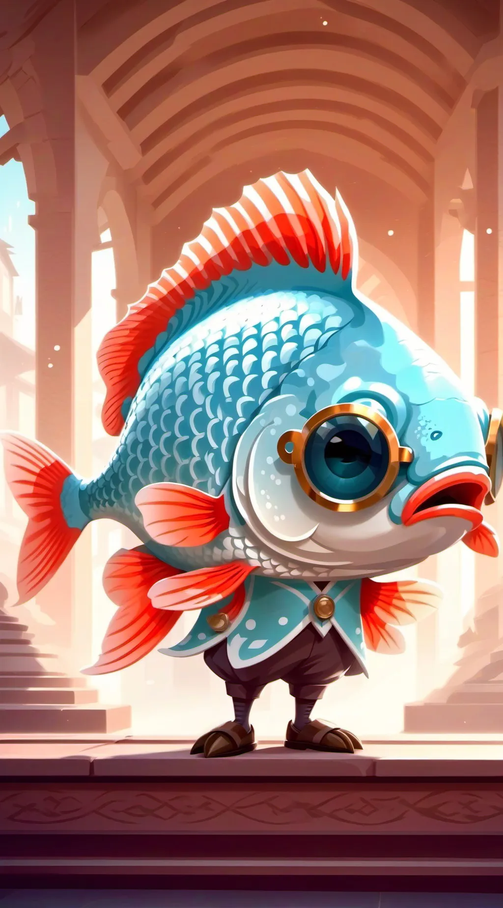 ai character: Cool Fish background