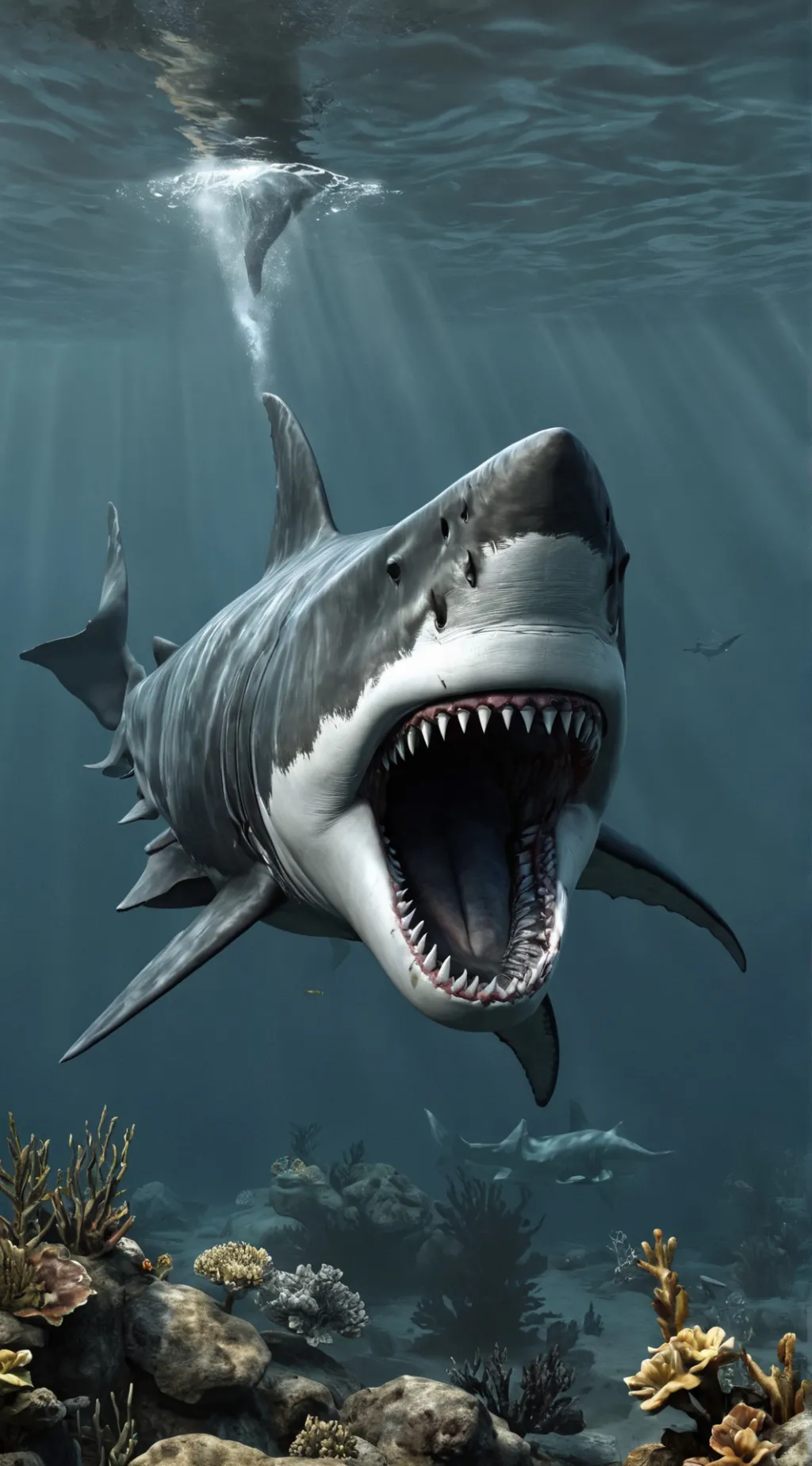 ai character: shark puppet background
