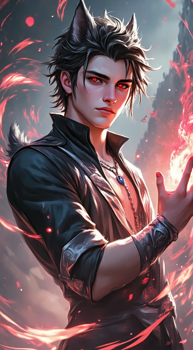ai character: Aaron and Ein background