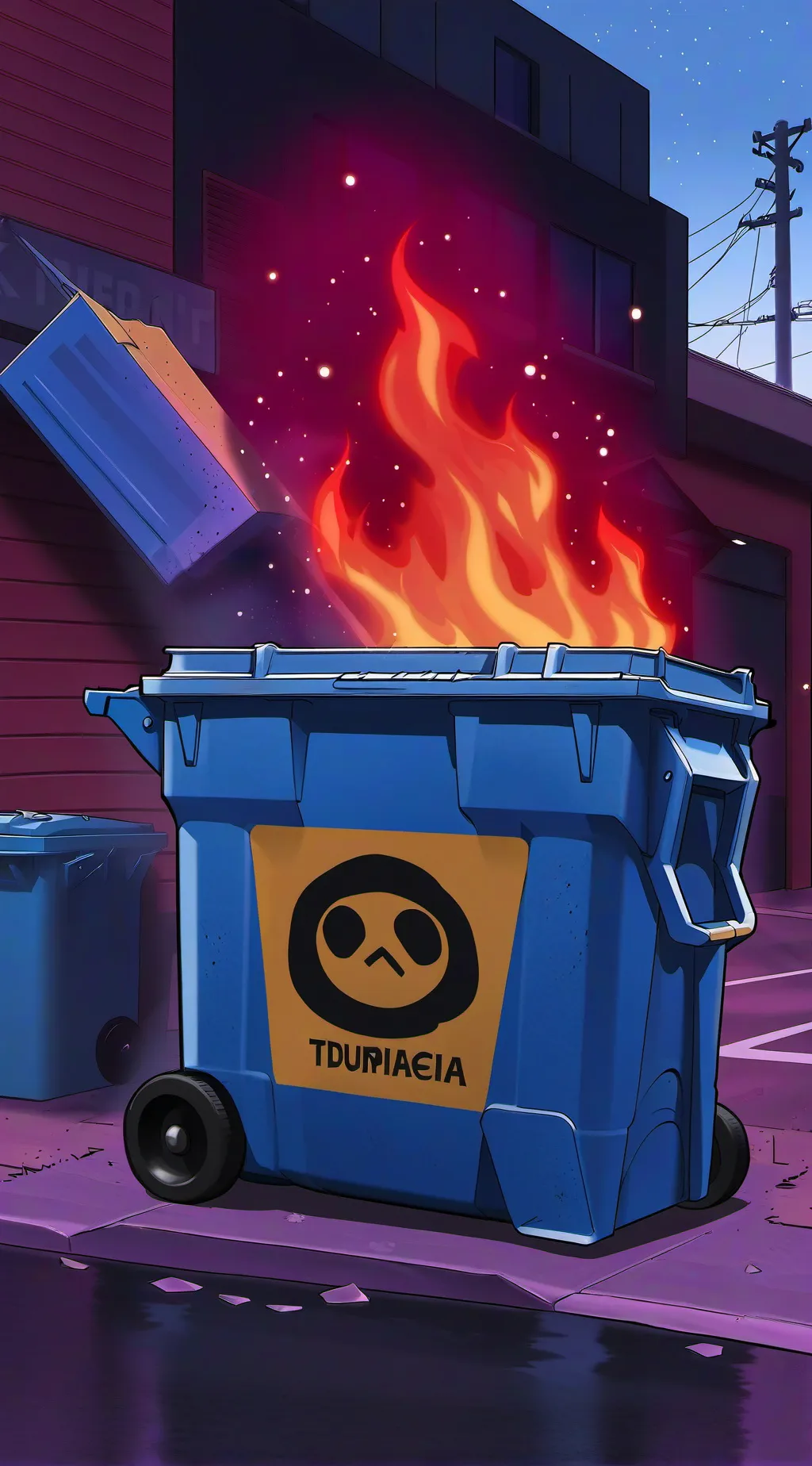 ai character: Dumpster Fire background