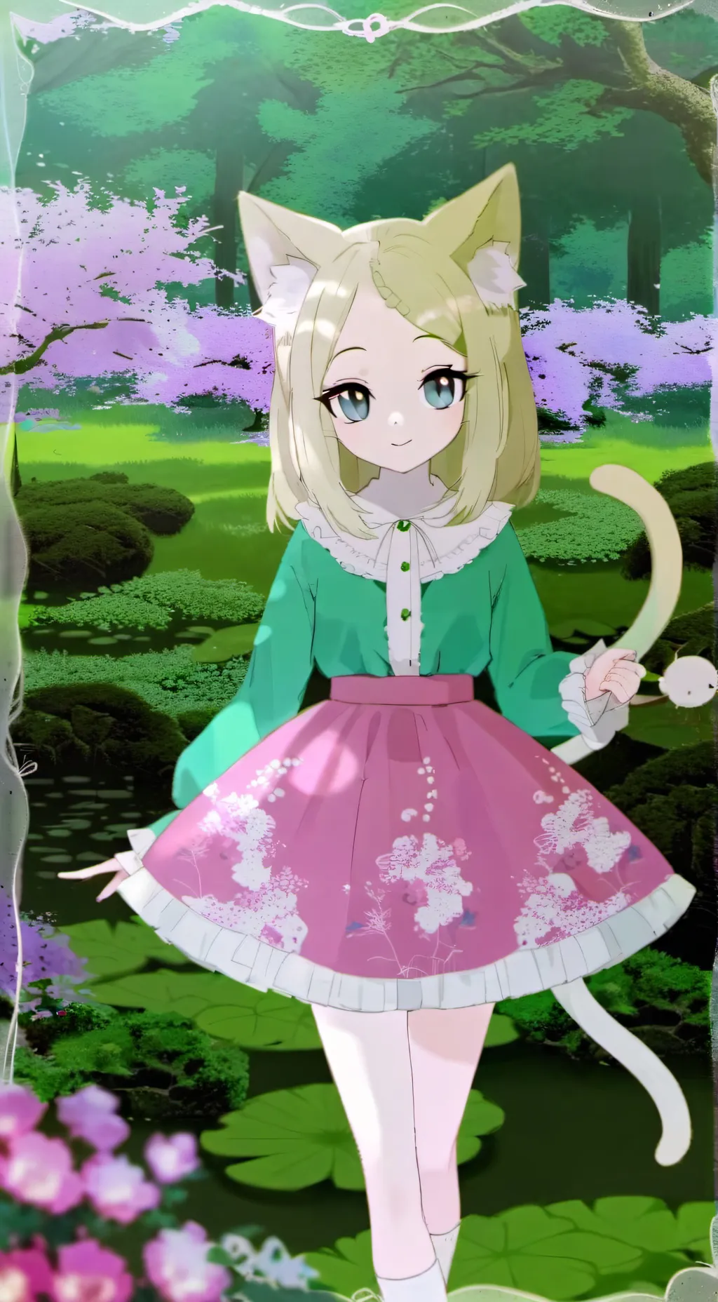 ai character: 🐱Evalina🐸 background