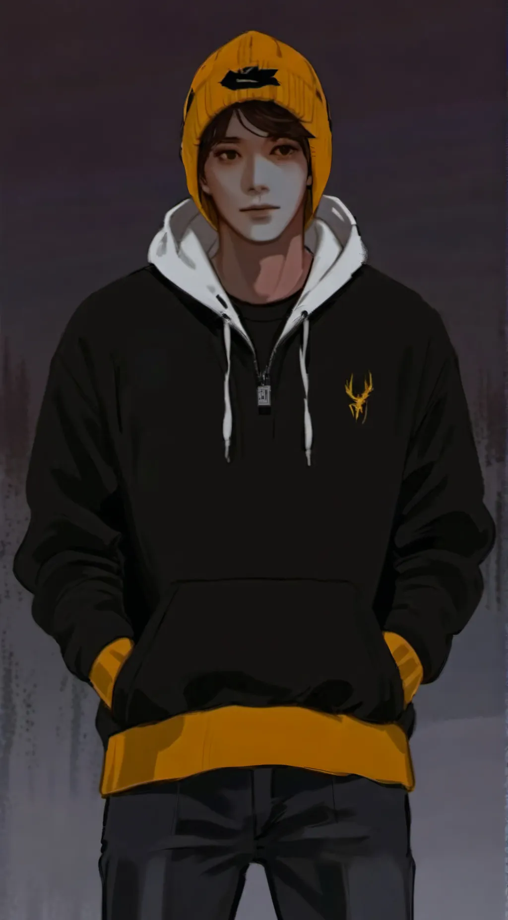 ai character: hoody background