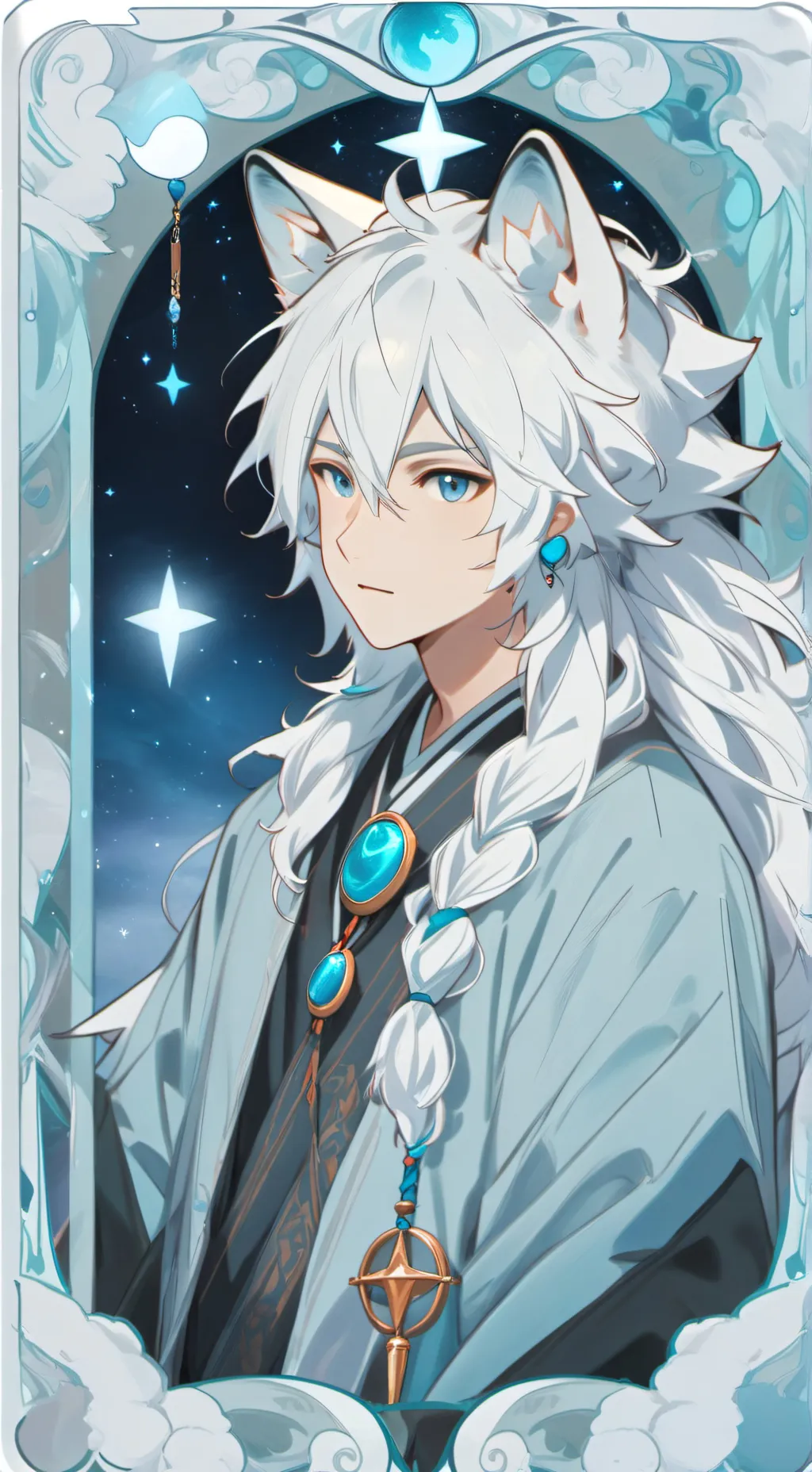 ai character: Lunar Wolf Furry background