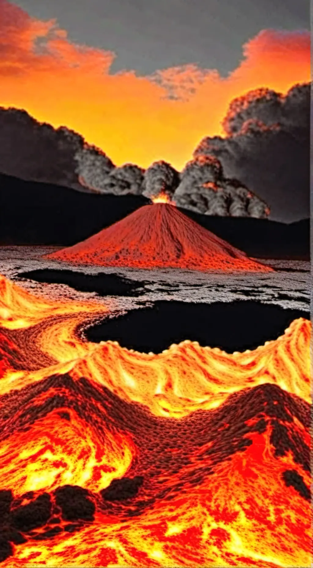 ai character: Sprunki Volcano background